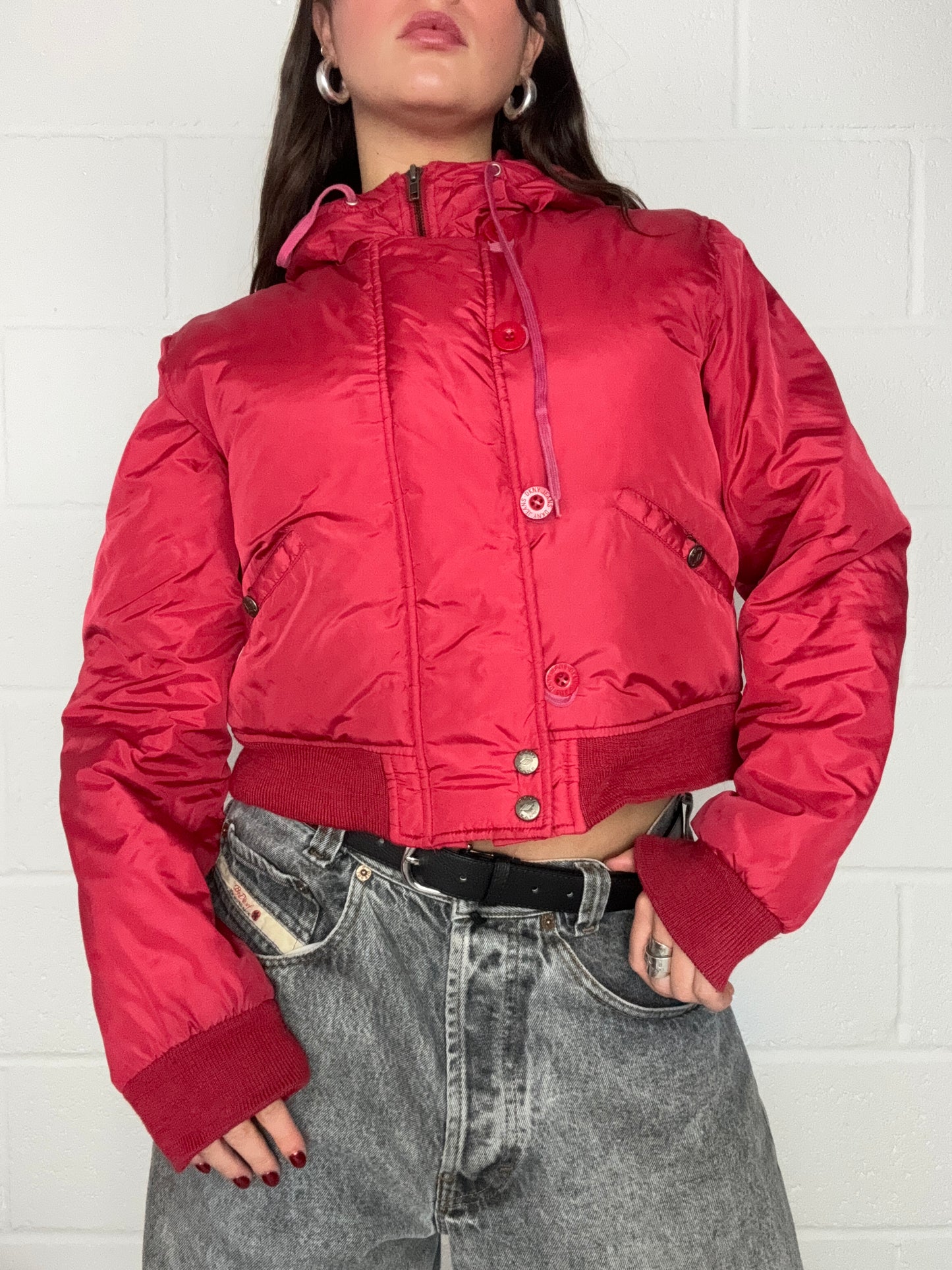 DKNY Red Puffer Jacket