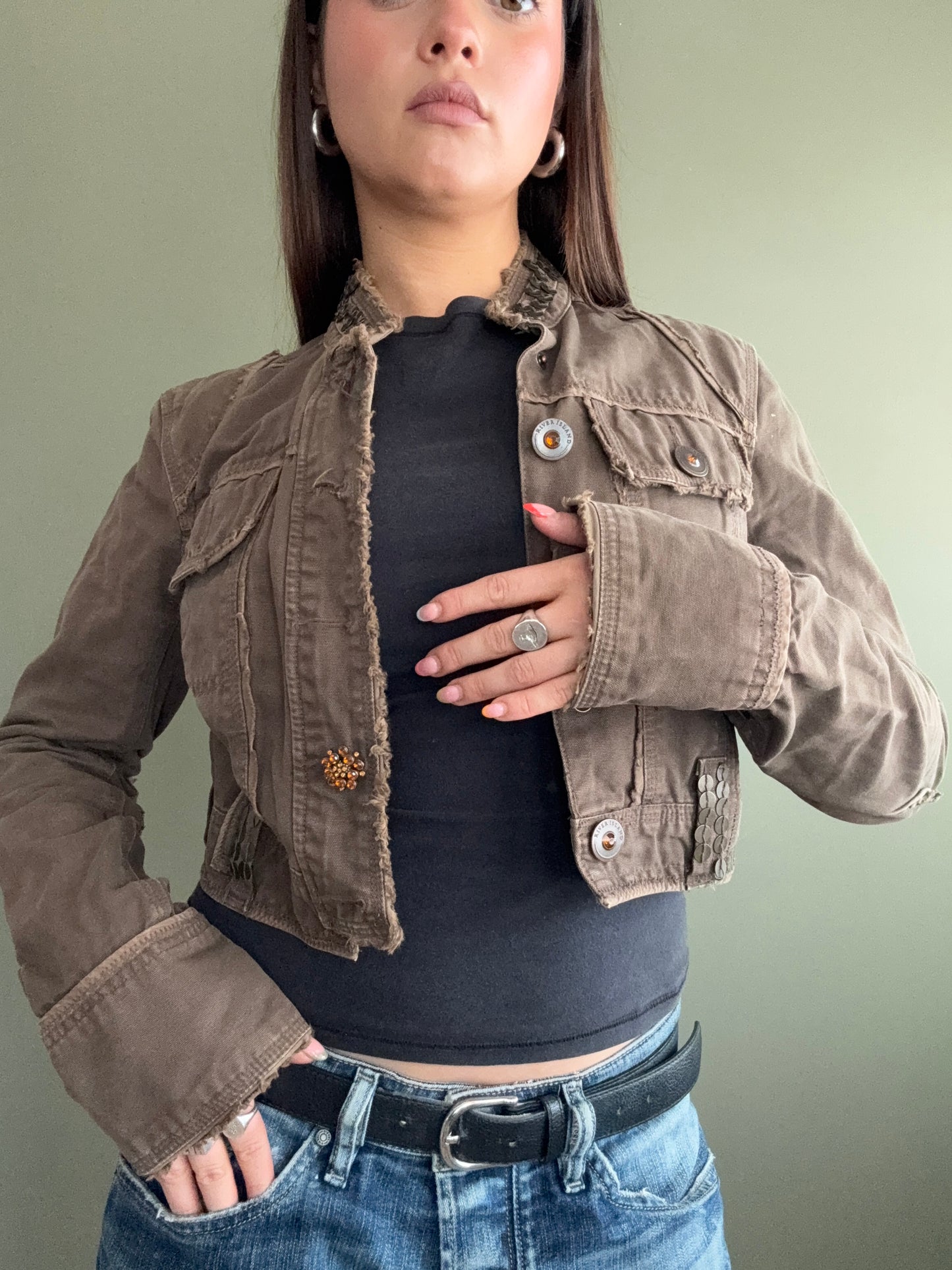 Y2K Cropped Jacket (UK12)