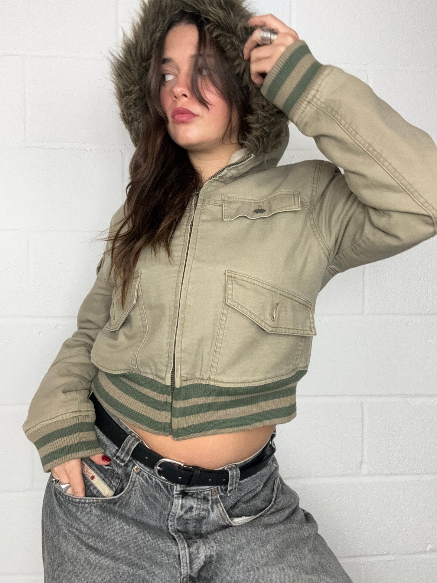 Chilli Pepper Khaki Bomber Jacket