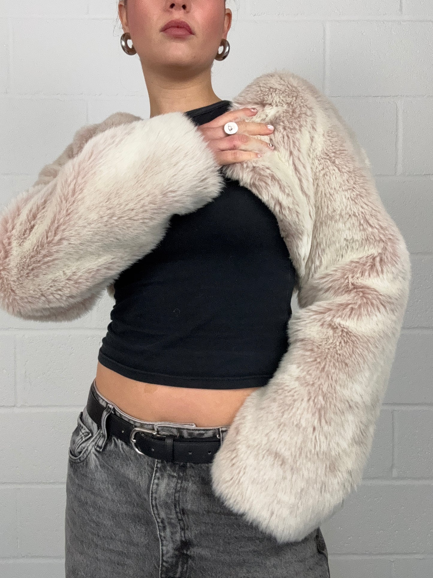 Pink Faux Fur Bolero/Jacket (S)