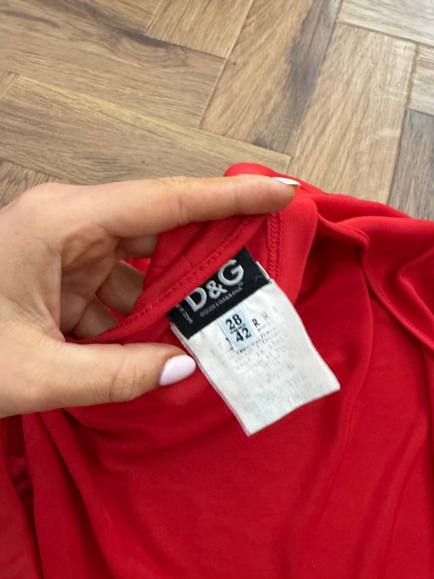 Dolce & Gabbana Red Mesh Longsleeve Top (S)