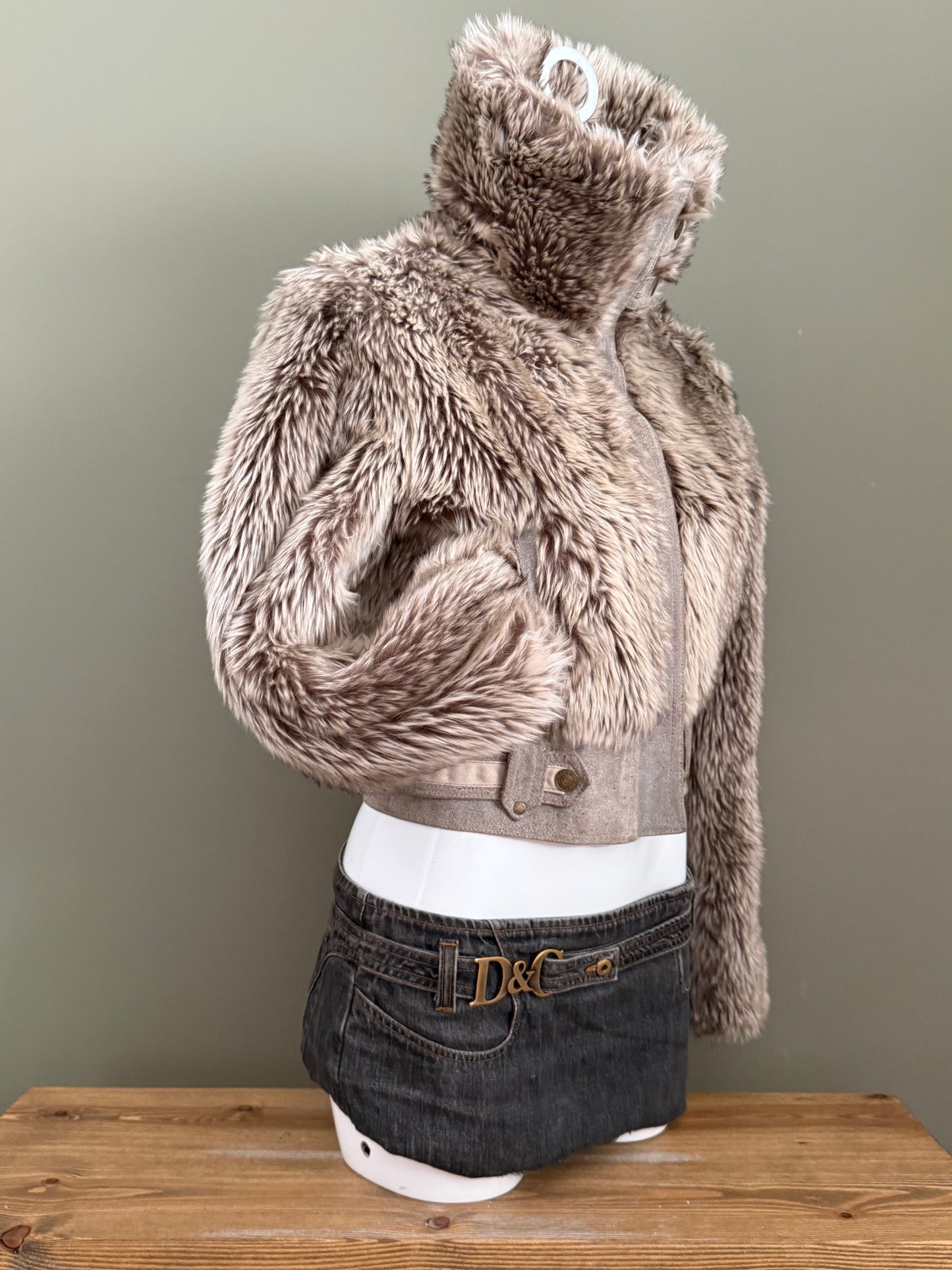 Faux Fur Bomber Jacket (UK10)