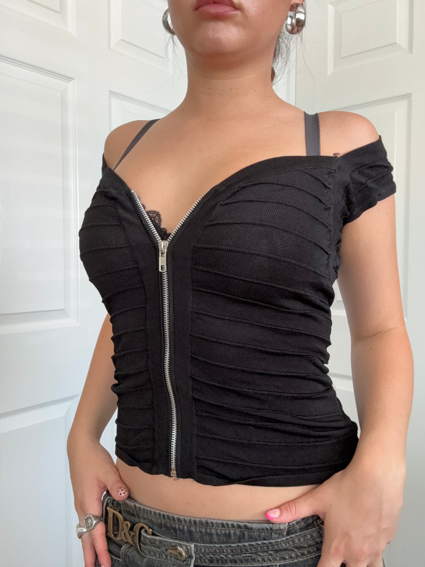 Jane Norman Zip Bandage Top (UK8)