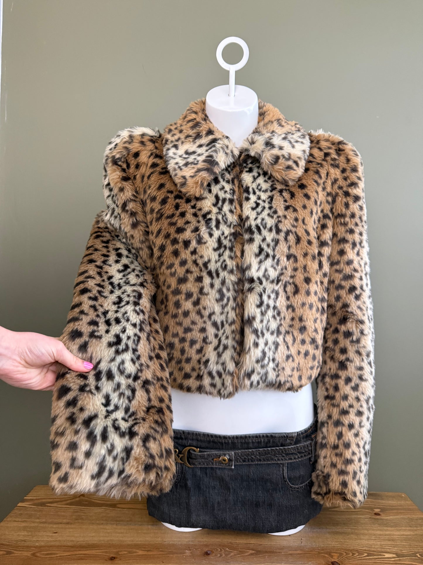 Leopard Faux Fur Jacket (UK8)