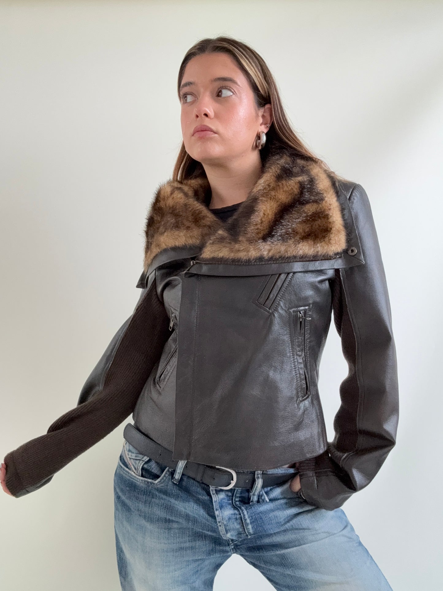 Morgan De Toi Asymmetric Leather Jacket (S)