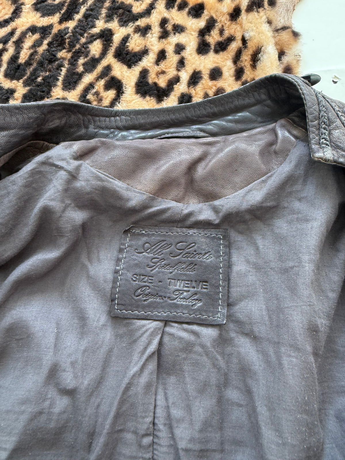 Allsaints Leather Military Jacket (UK12)
