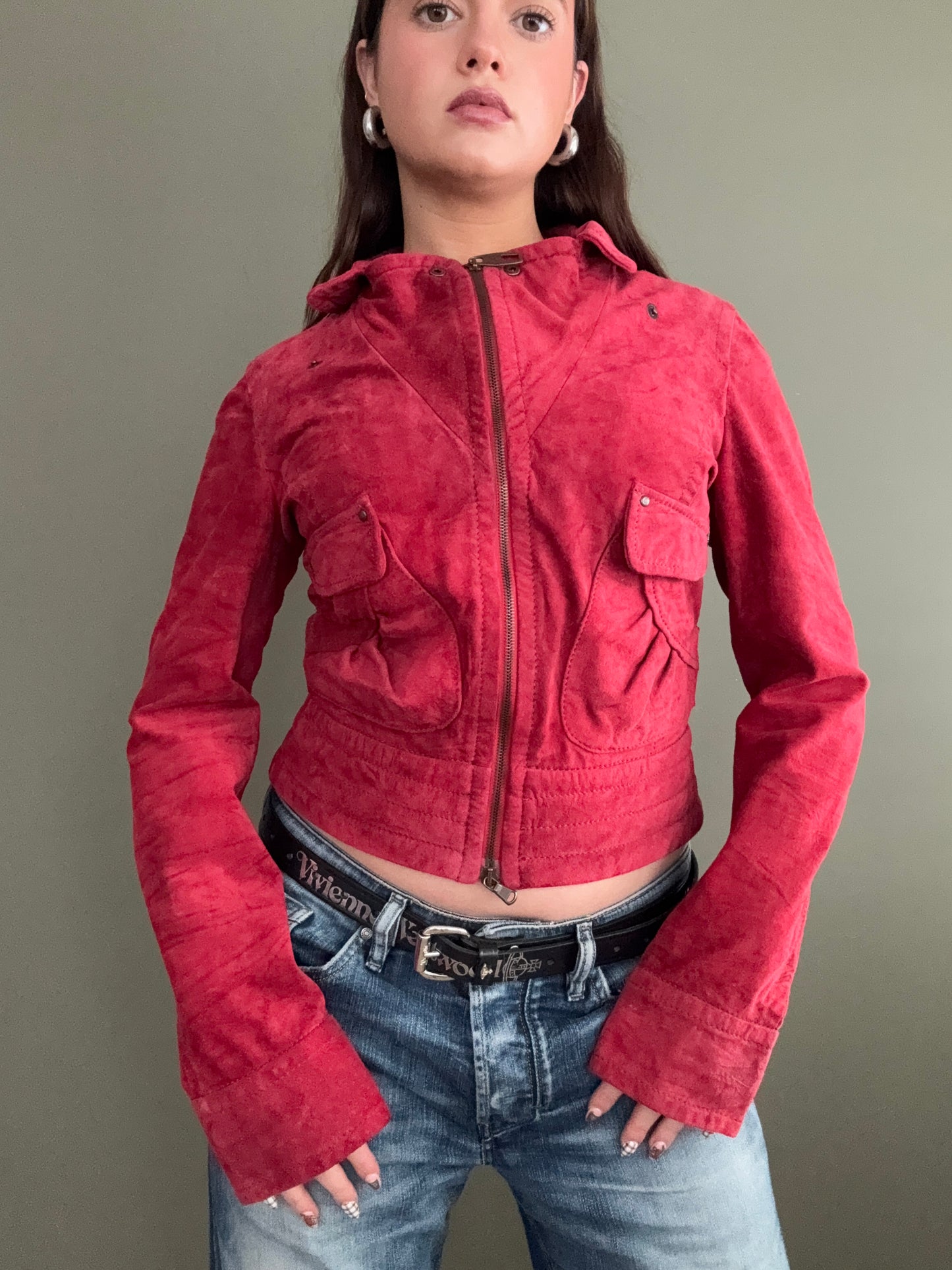 Miss Sixty Red Suede Jacket (M)