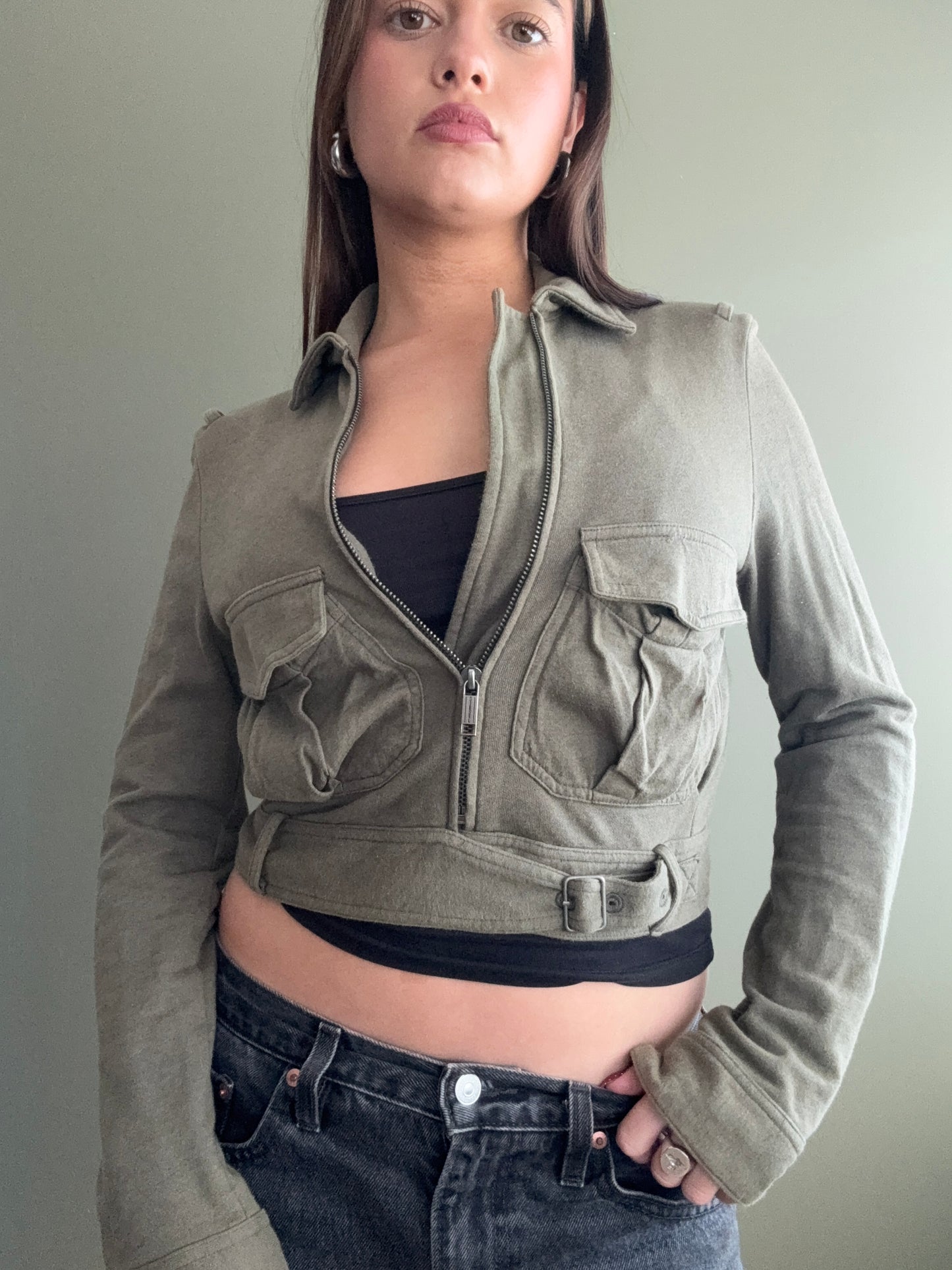 Cropped Diesel Cargo Jumper (XS)