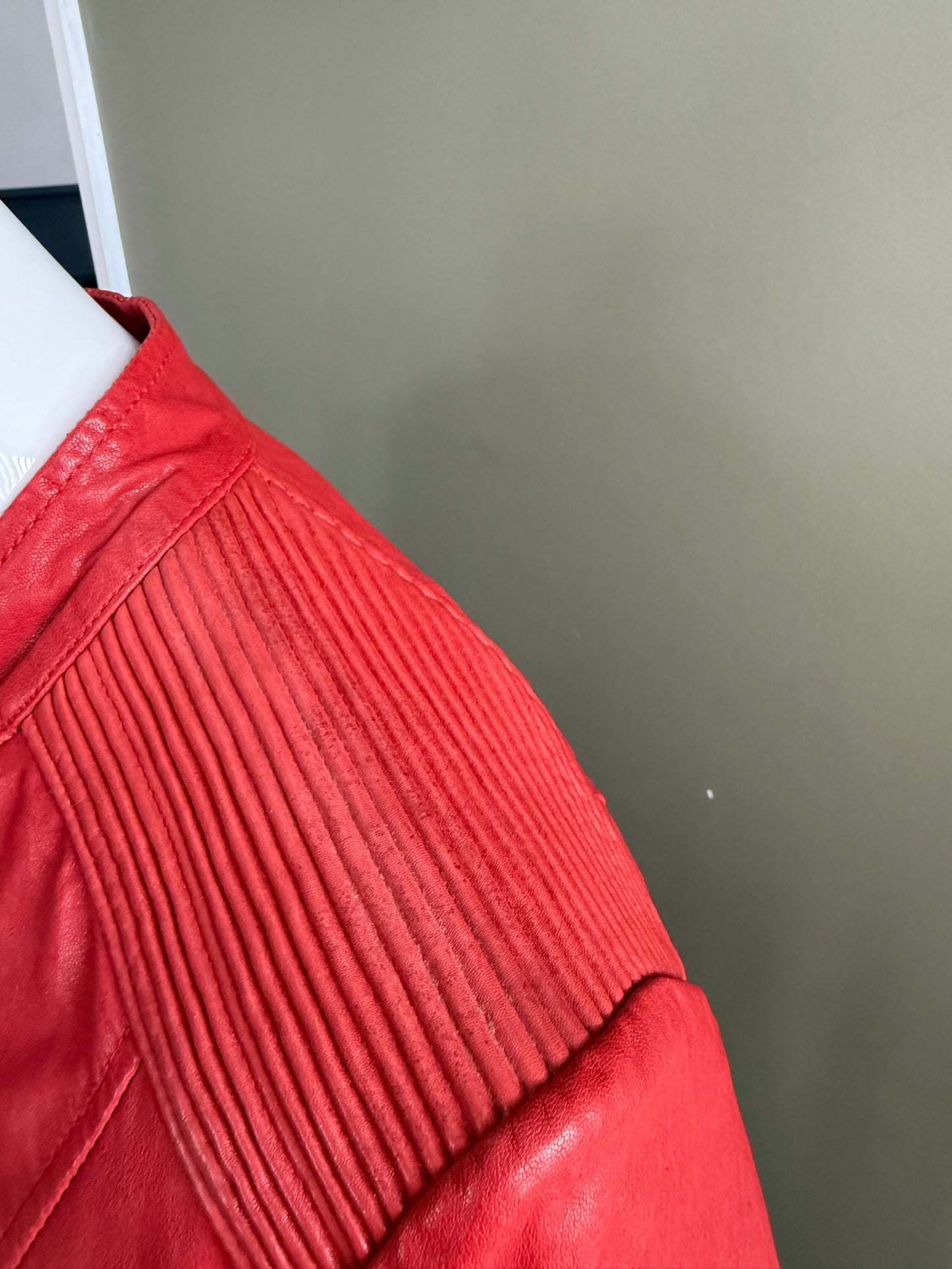 Diesel Red Leather Jacket (M)