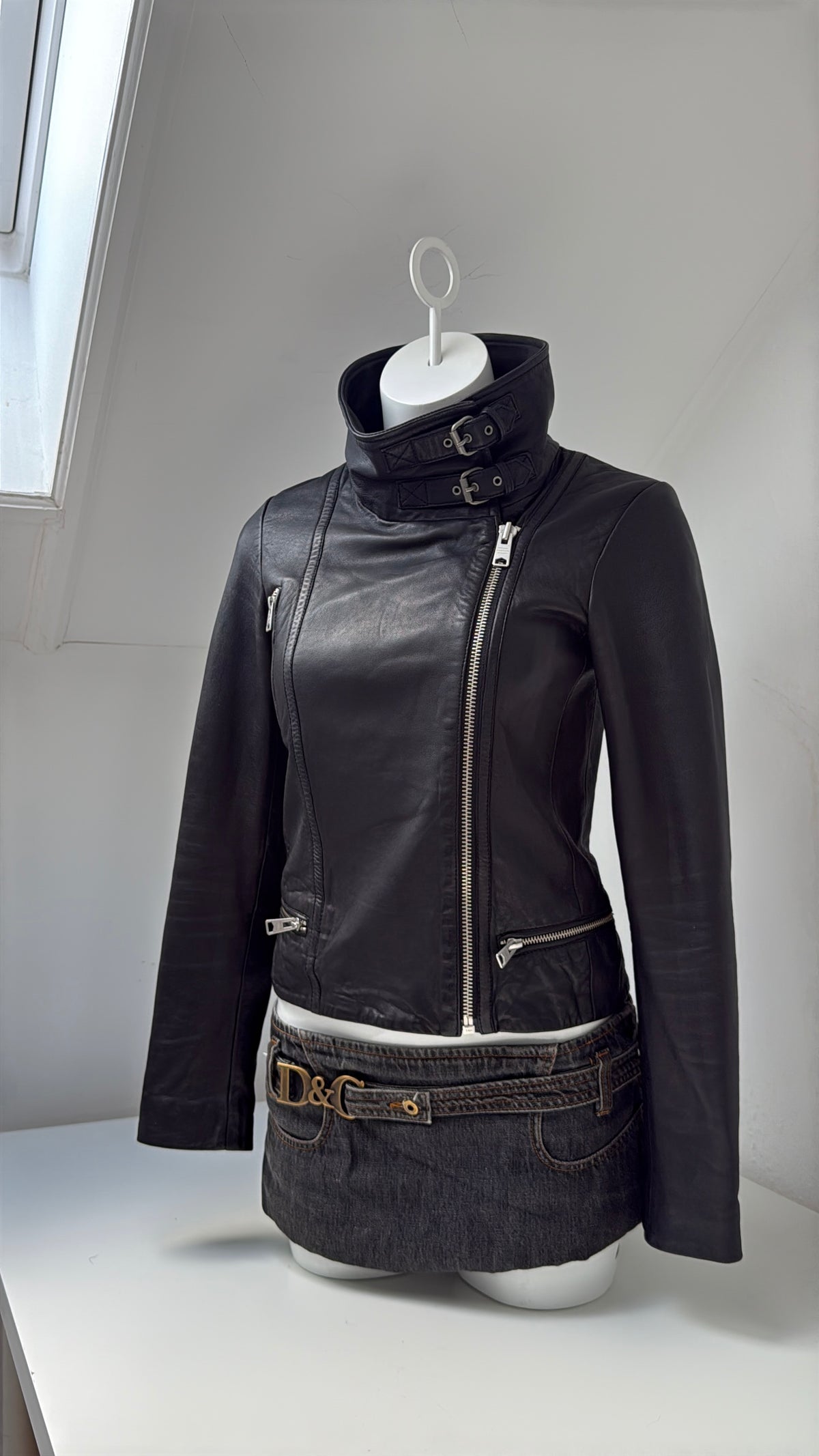Allsaints Leather Buckle Jacket (UK8)