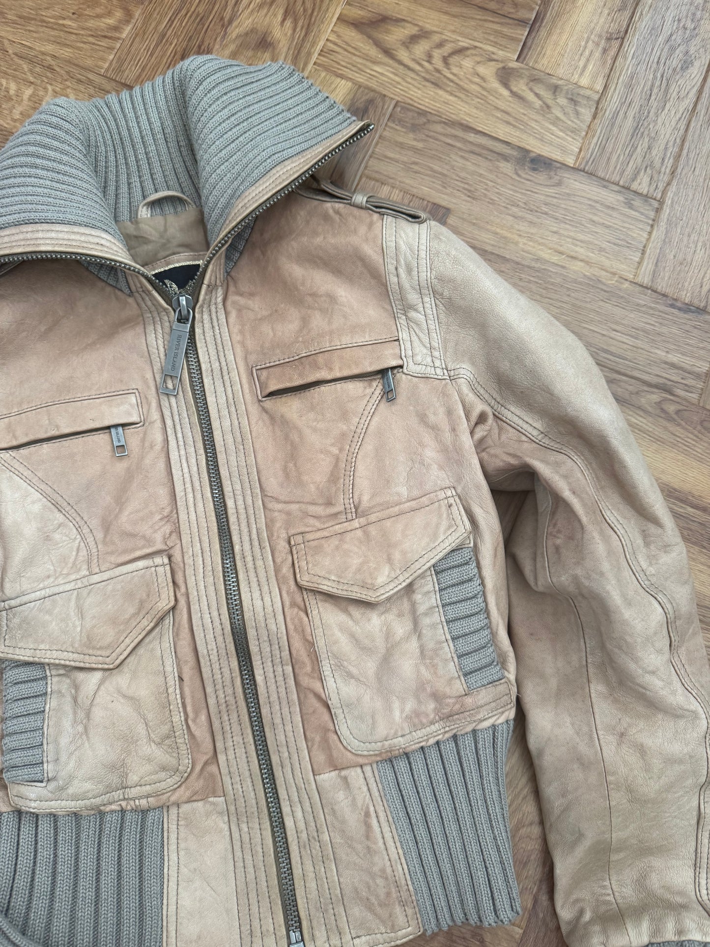 Leather Cargo Jacket (UK10)