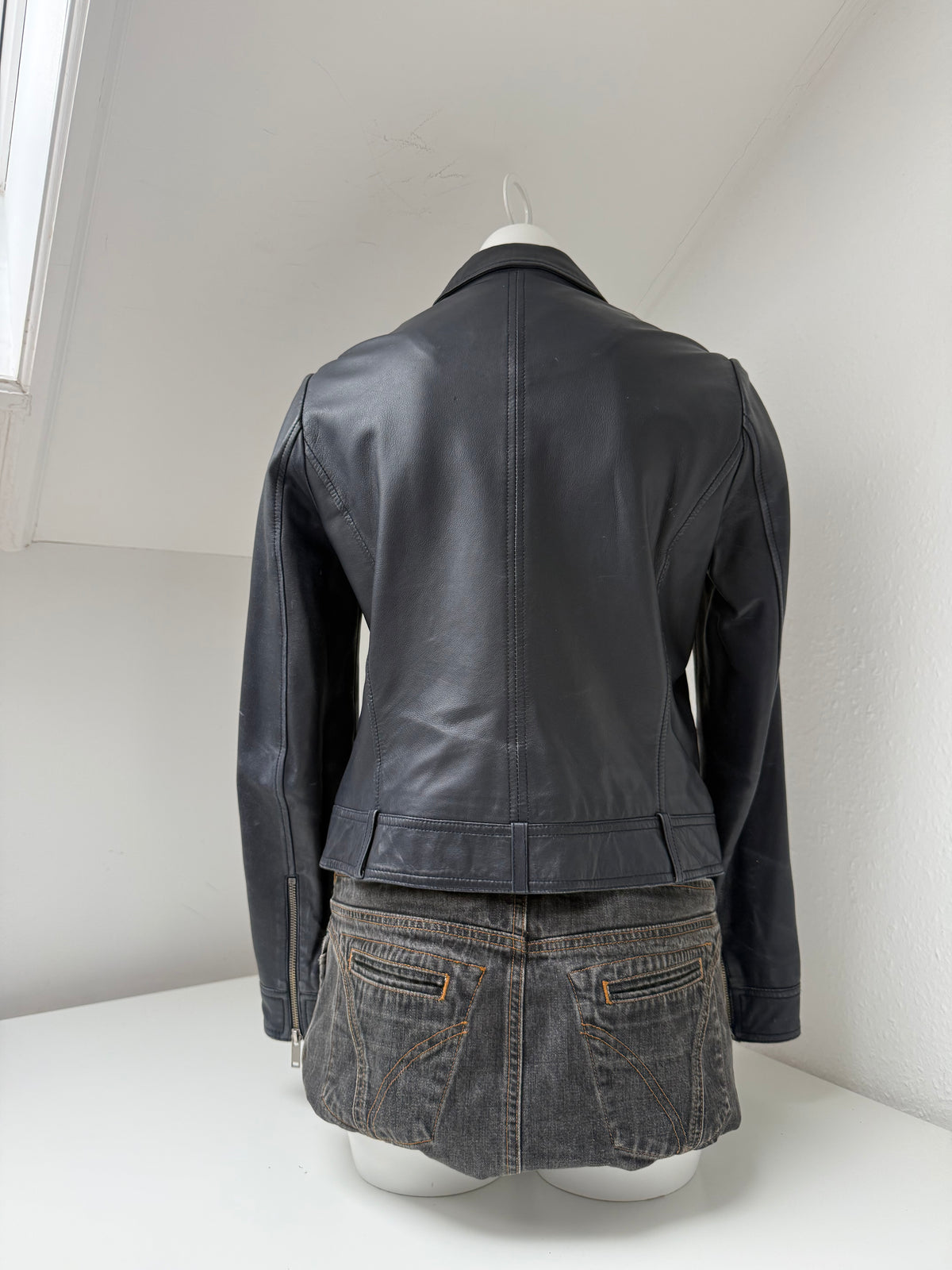 Leather Fitted Jacket (UK10)