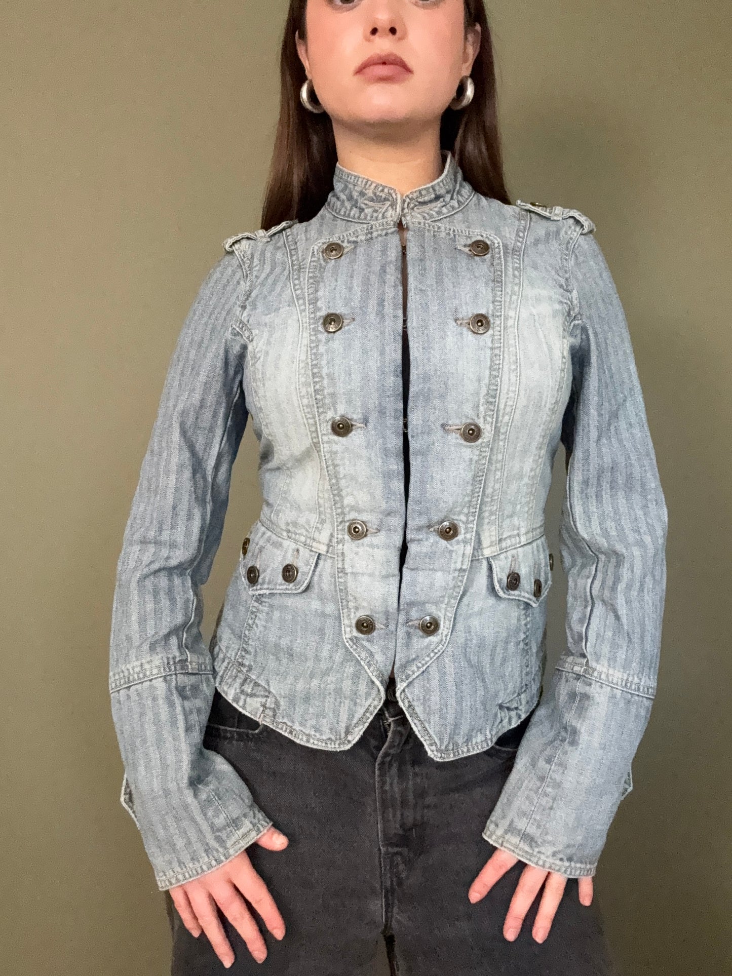 Karen Millen Denim Military Jacket (UK12)