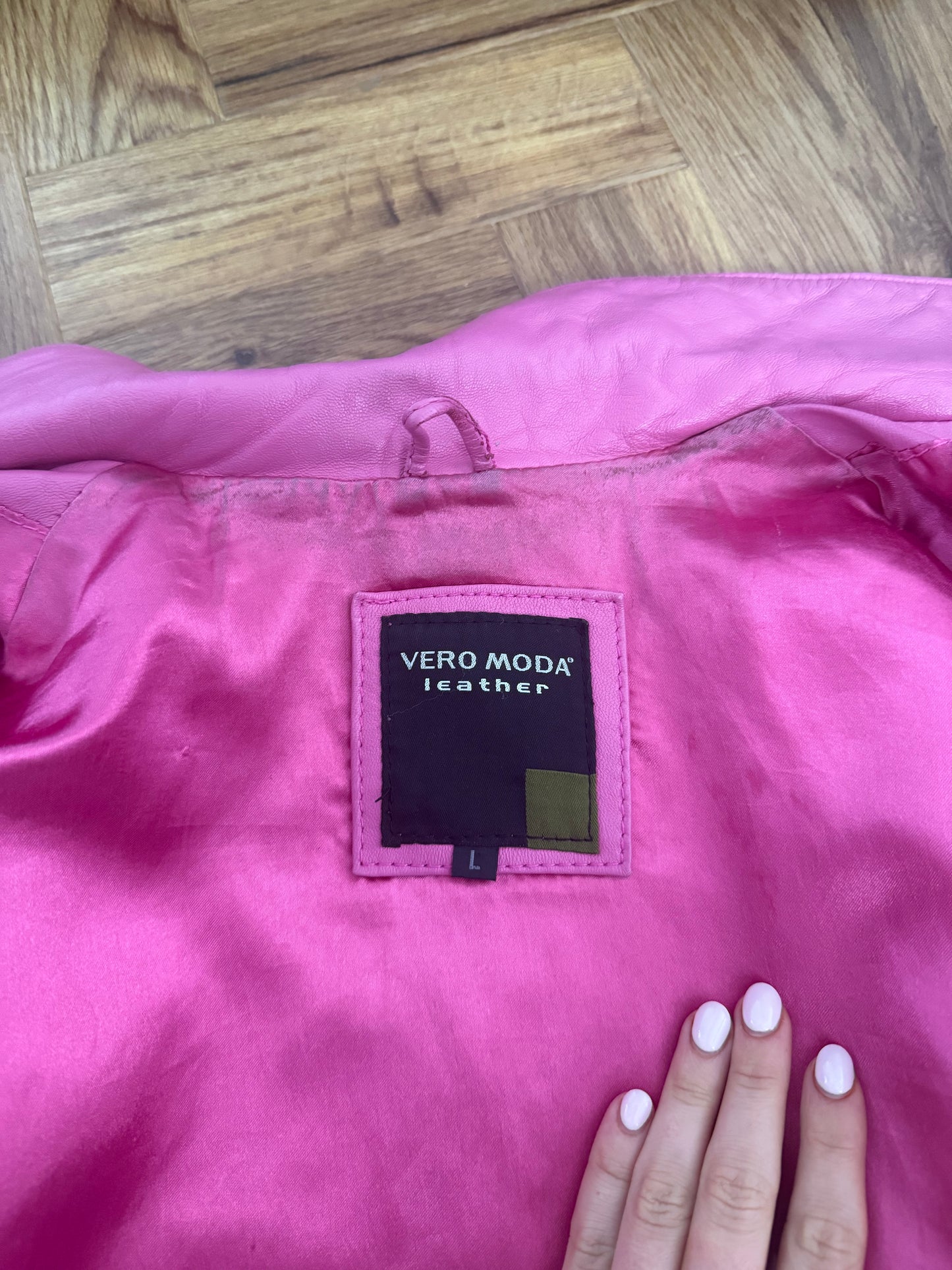 Pink Leather Jacket (L)