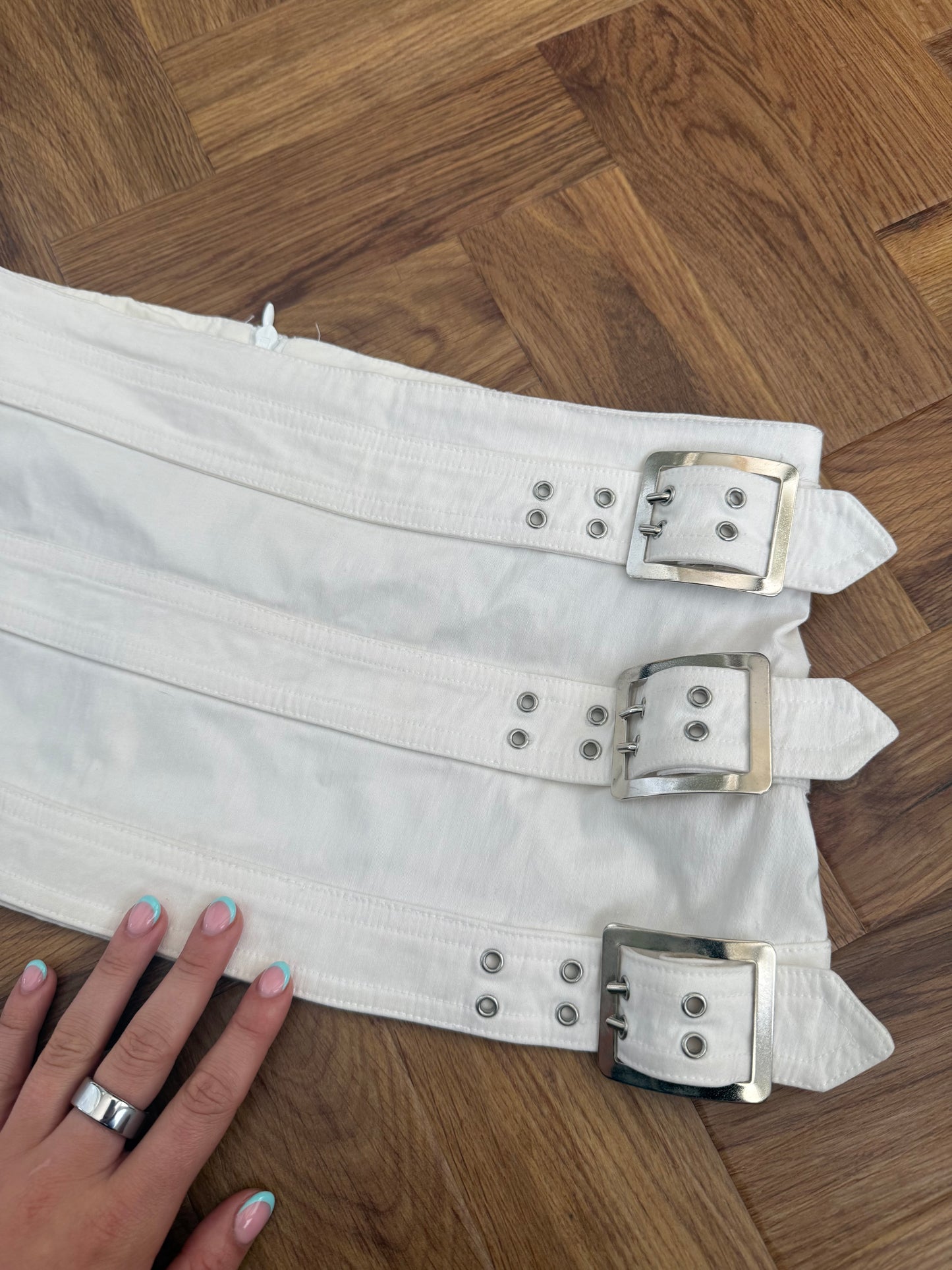 Morgan De Toi Buckle Mini Skirt (S)