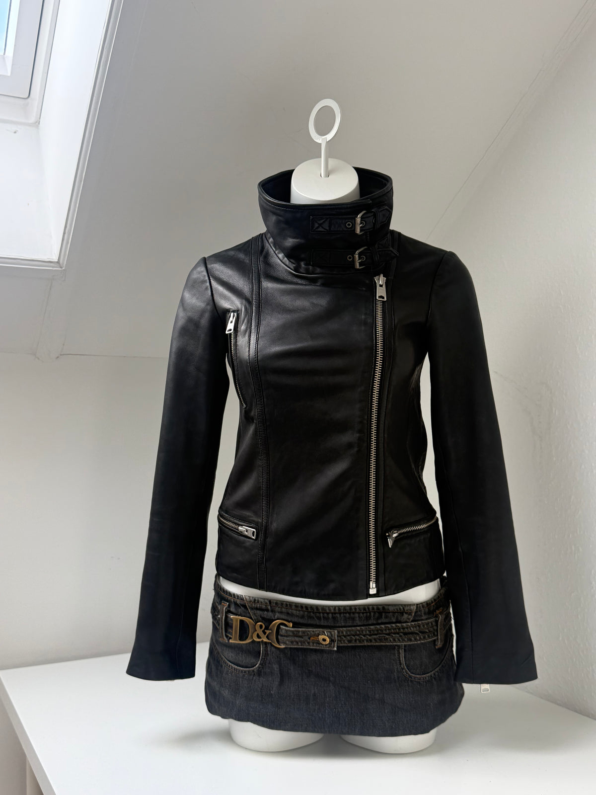 Allsaints Leather Buckle Jacket (UK8)