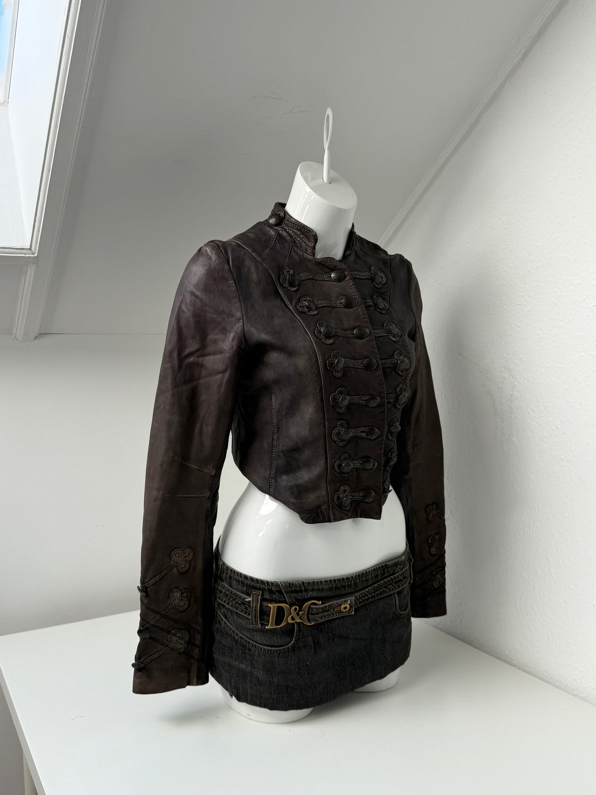 Allsaints Leather Military Jacket (UK12)