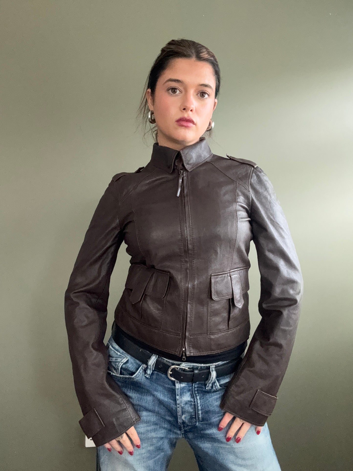 Hugo Boss Leather Jacket (UK8)