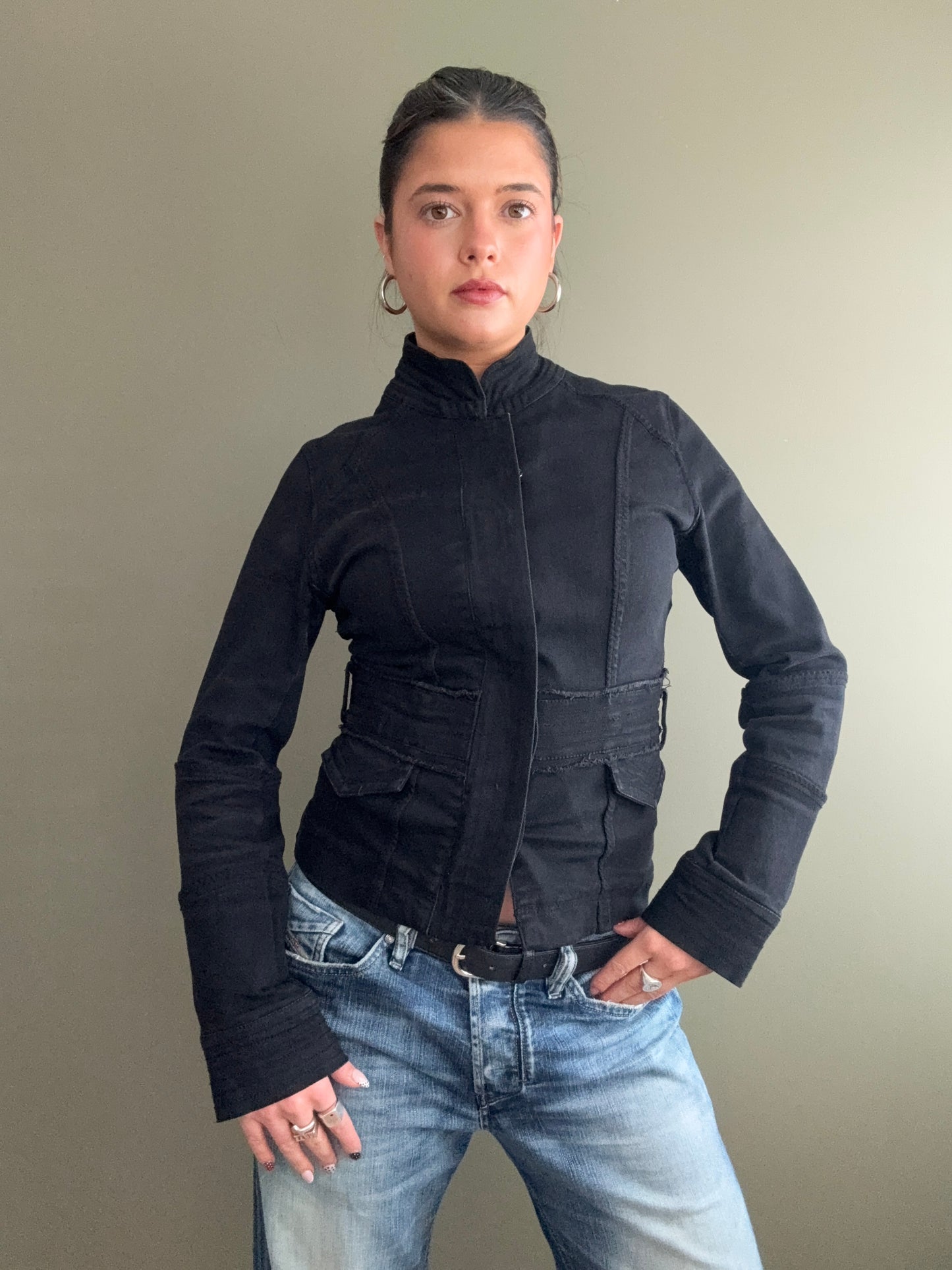 Jane Norman Fitted Black Jacket (UK10)