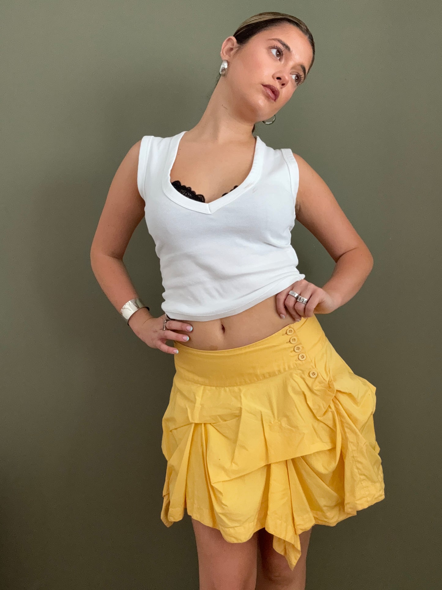Yellow Allsaints Ruffle Skirt (UK10)