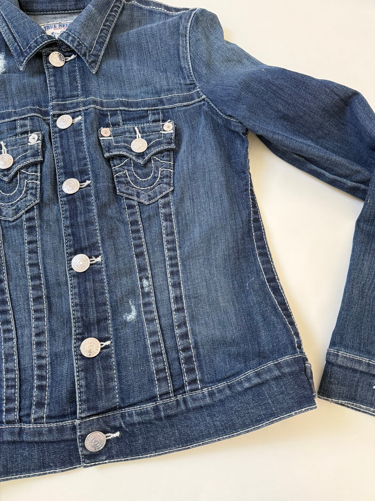 True Religion Denim Contrast Stitch Denim Jacket (S)