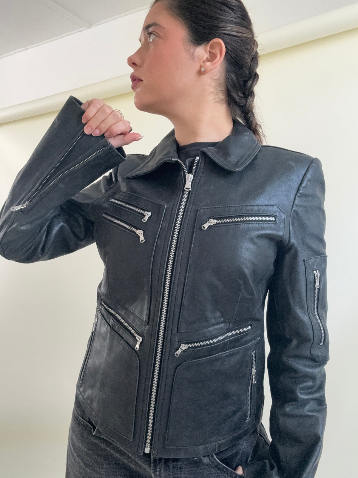 DKNY Leather Jacket (UK8)