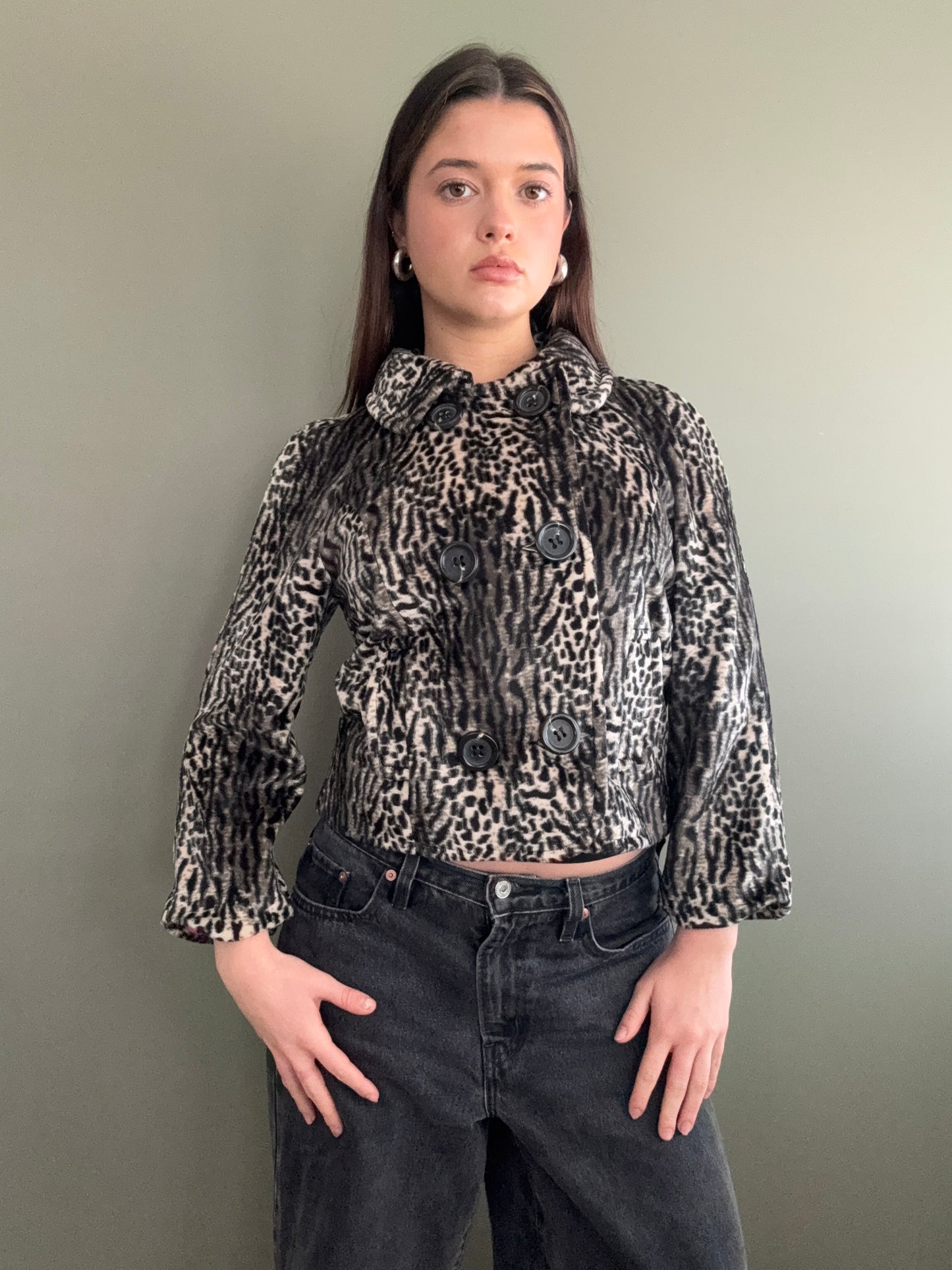 Leopard Pea Coat (UK10)