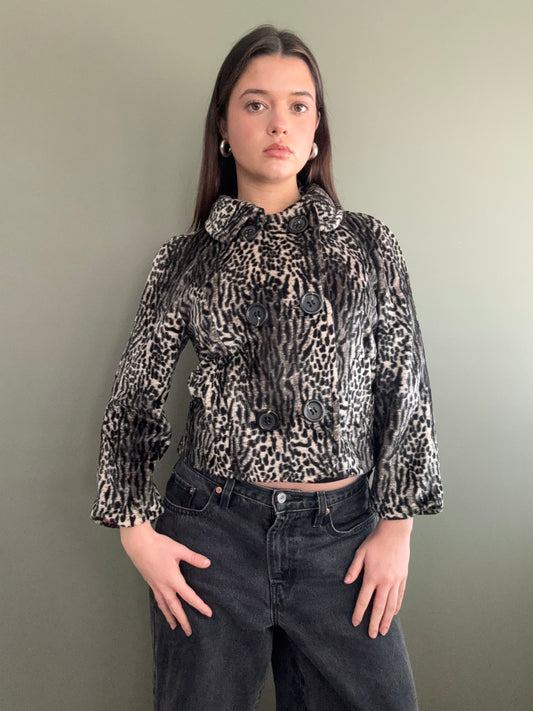 Leopard Pea Coat (UK10)