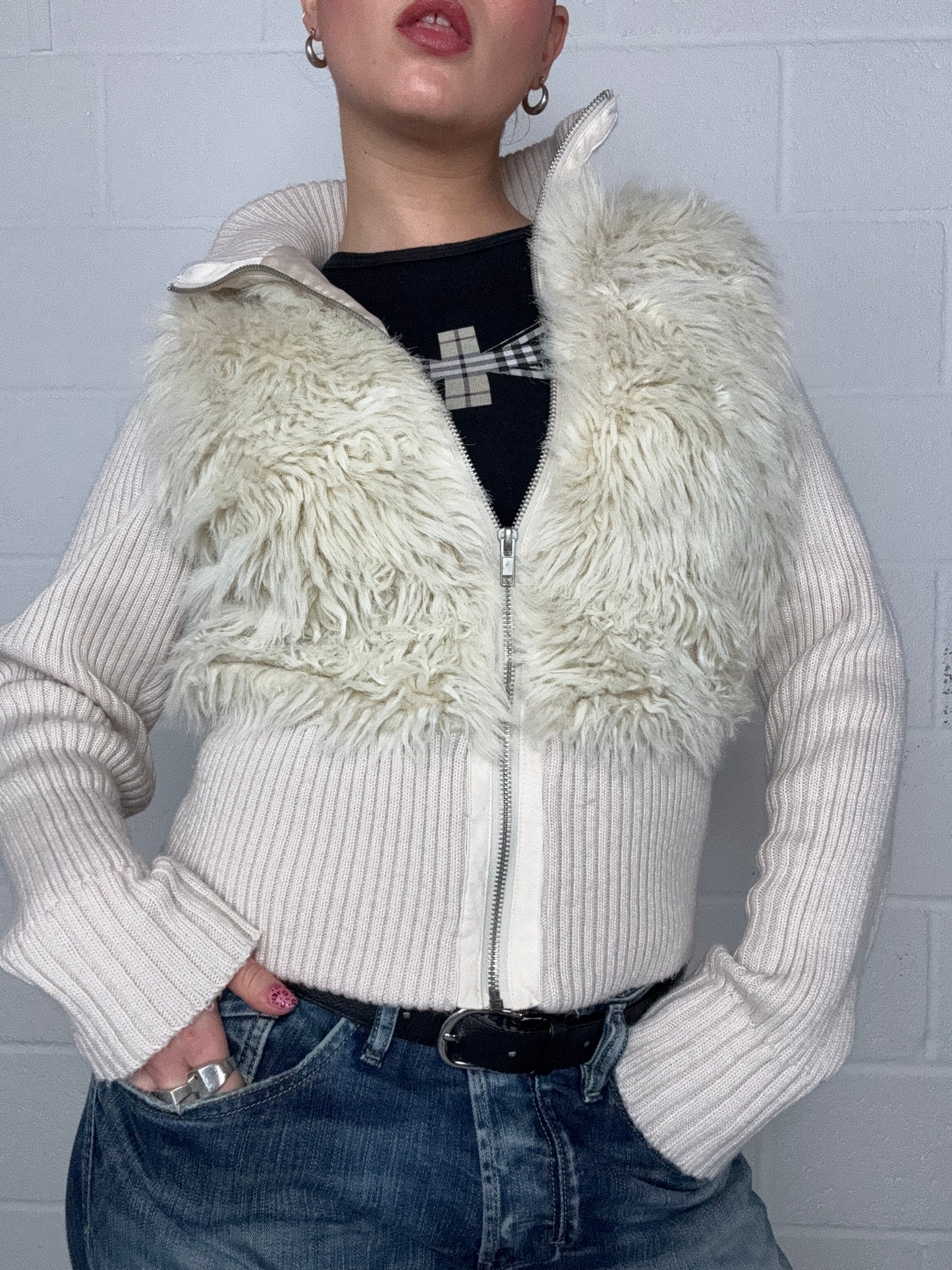 Faux Fur Zip Jumper (UK10)