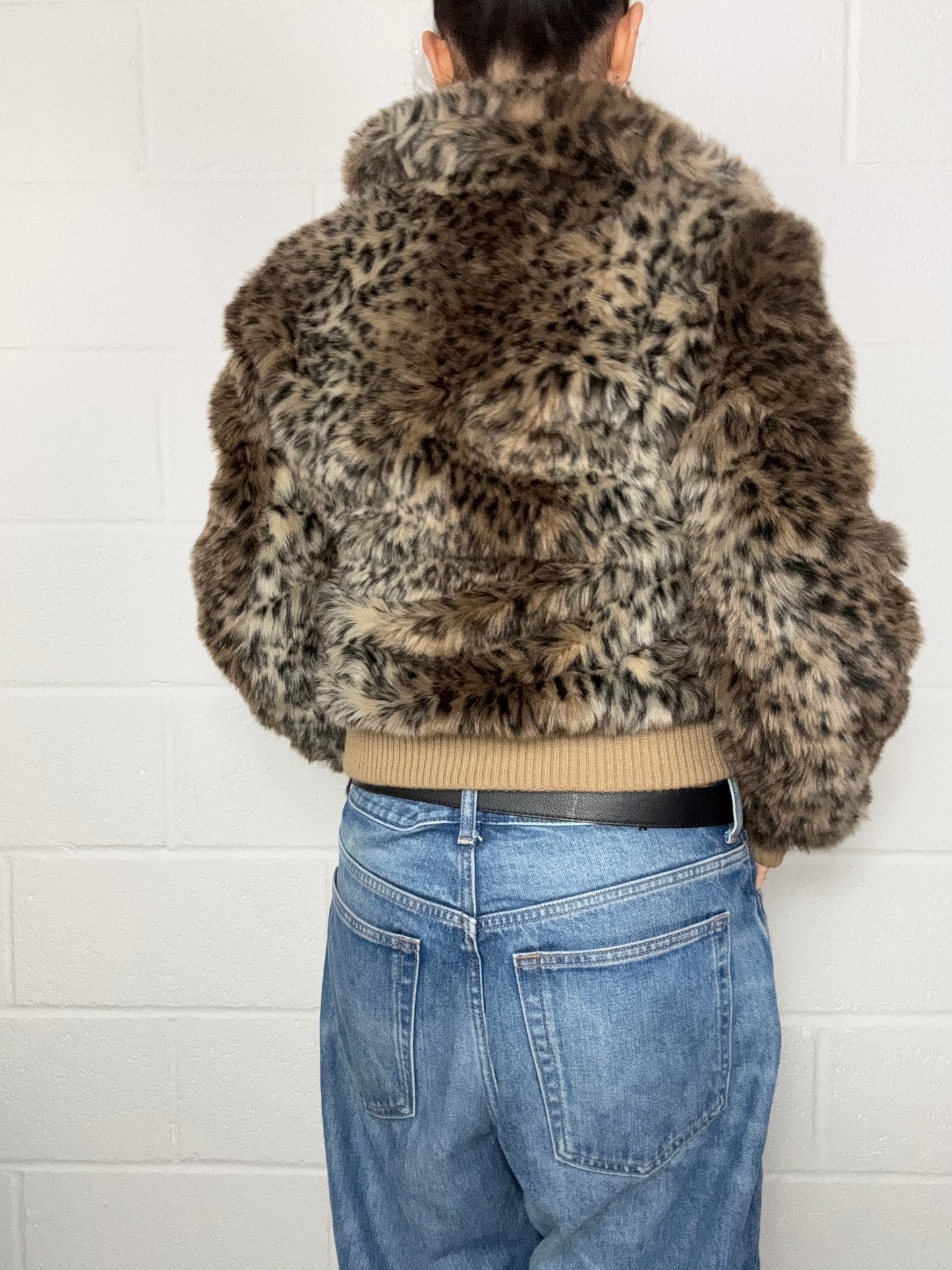 Leopard Faux Fur Jacket (UK8)