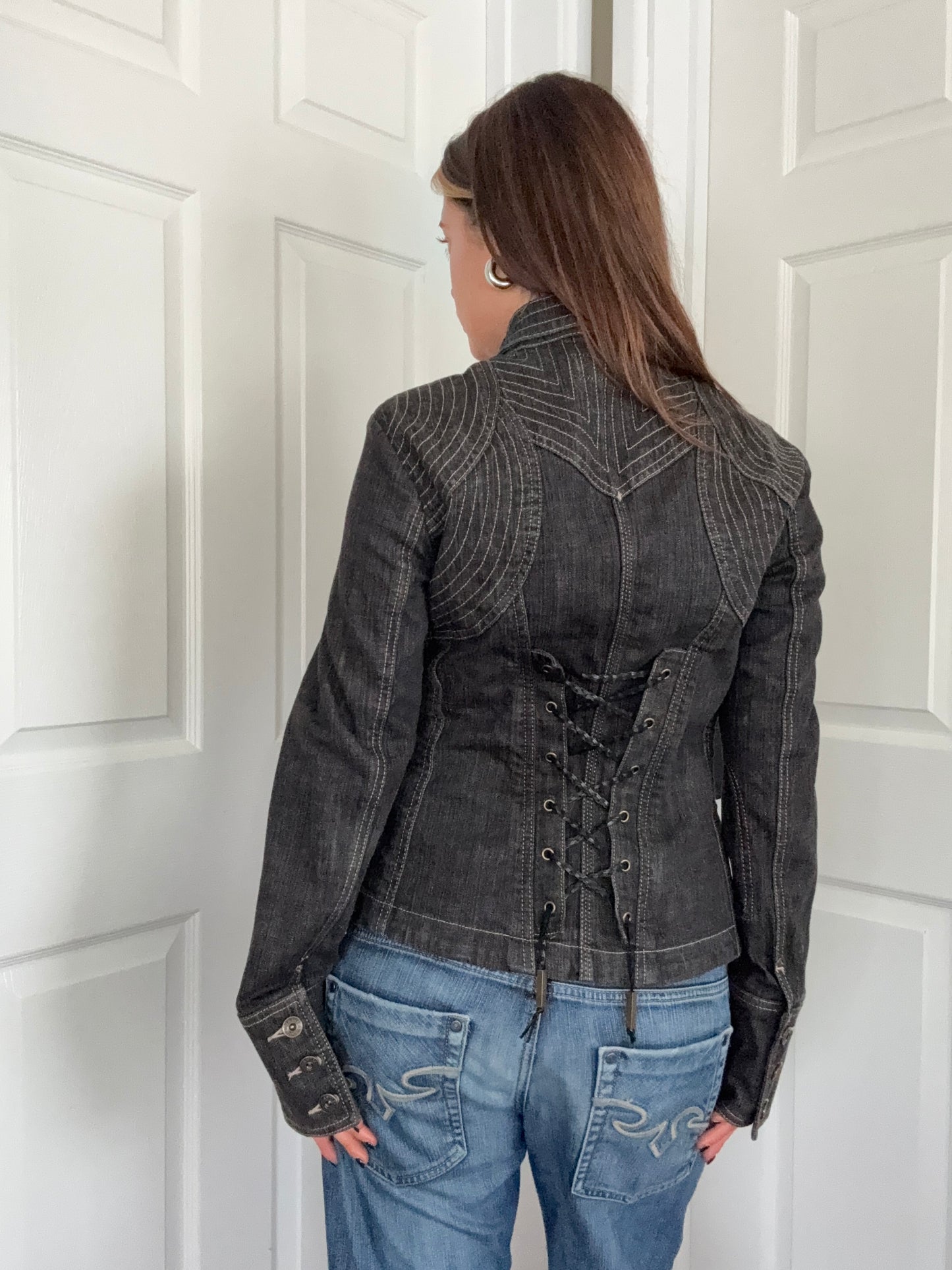 Karen Millen Denim Corset Jacket (UK14)