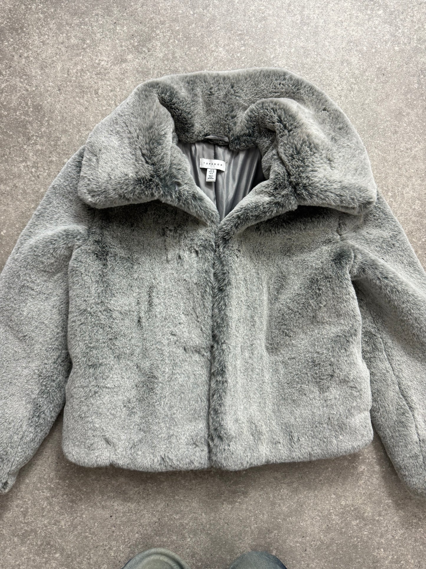 Grey Faux Fur Jacket