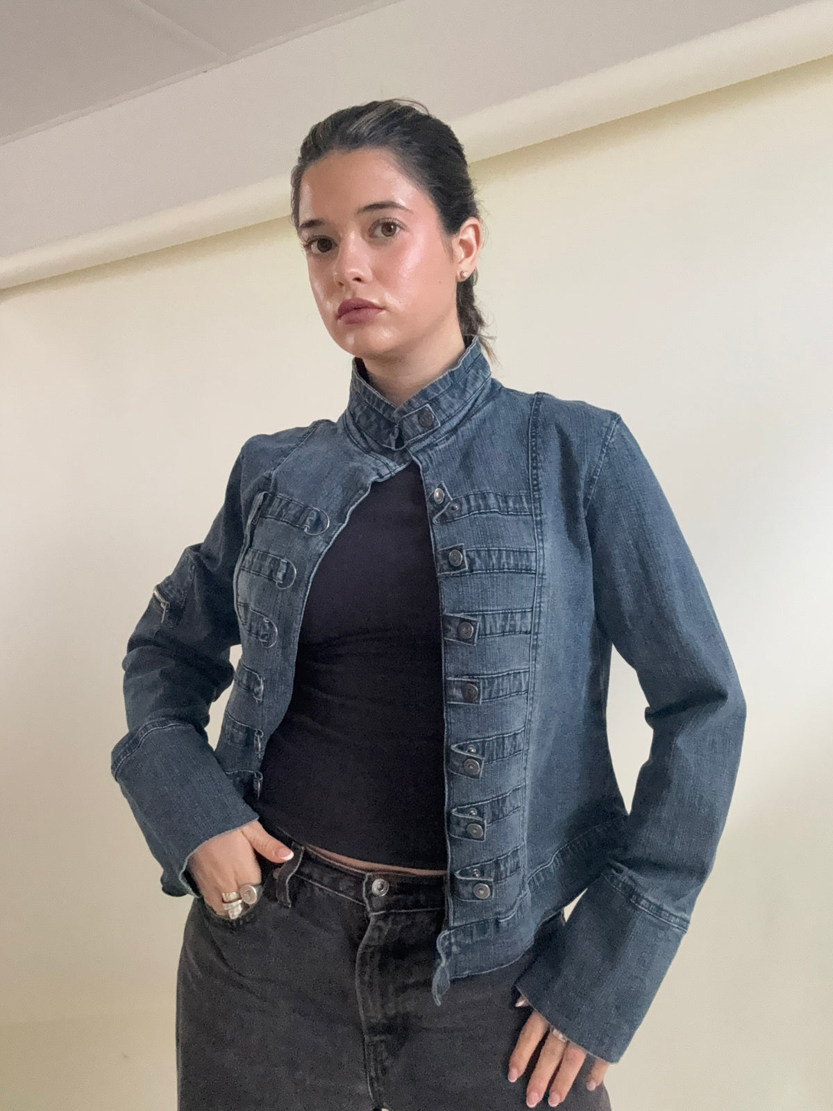 Denim Military Jacket (M)