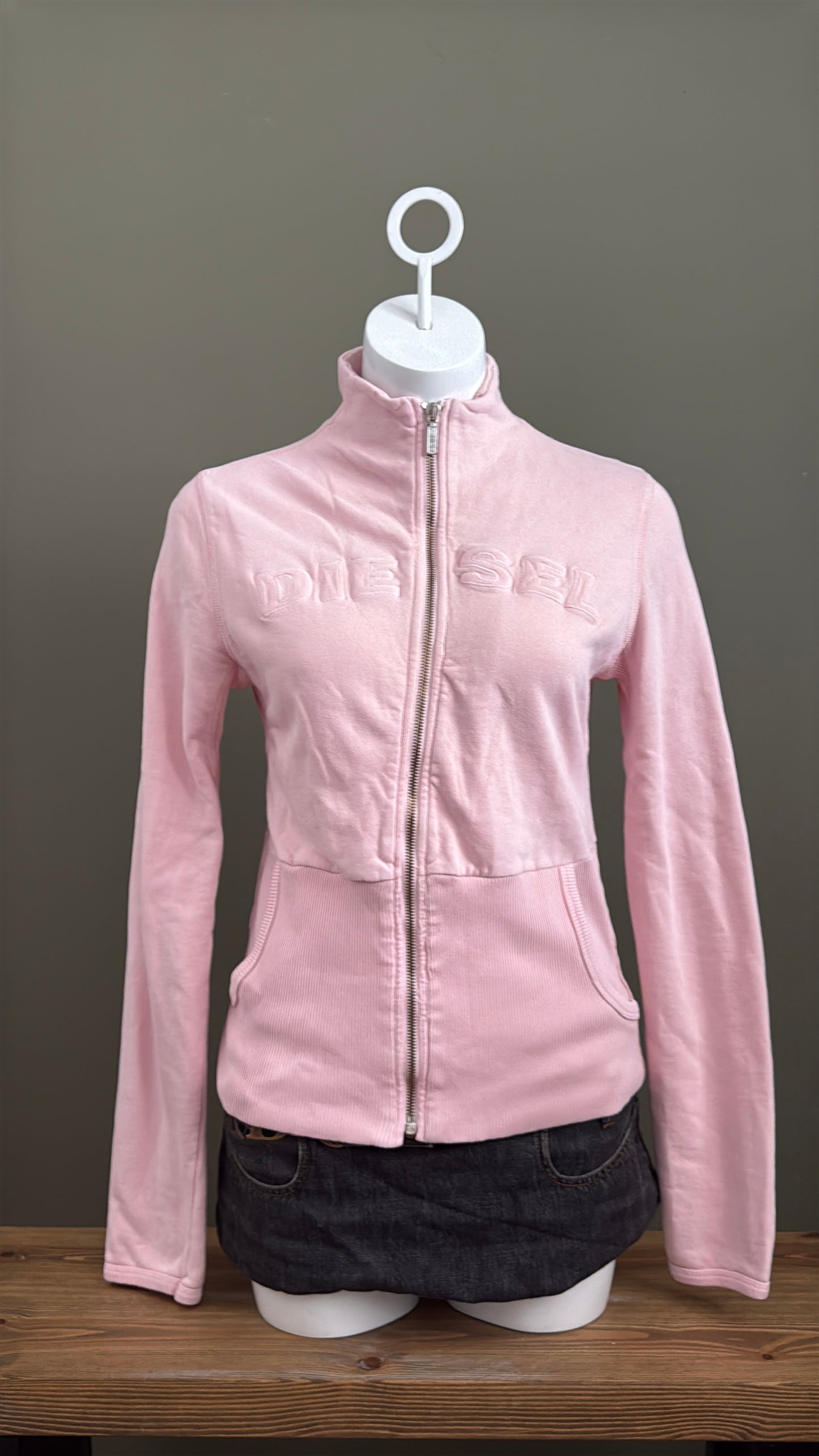Baby Pink Diesel Zip Jumper (L)