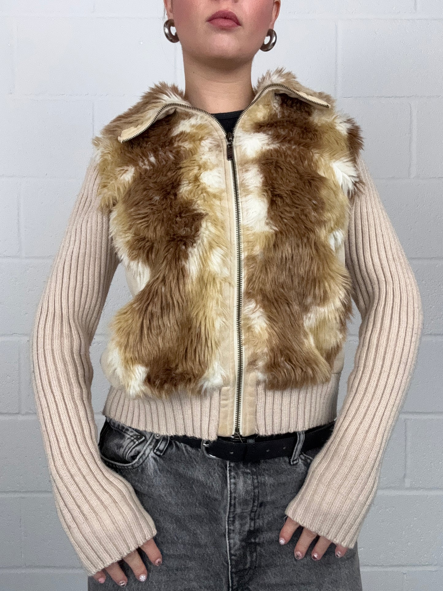 Faux Fur Zip Jumper (M)