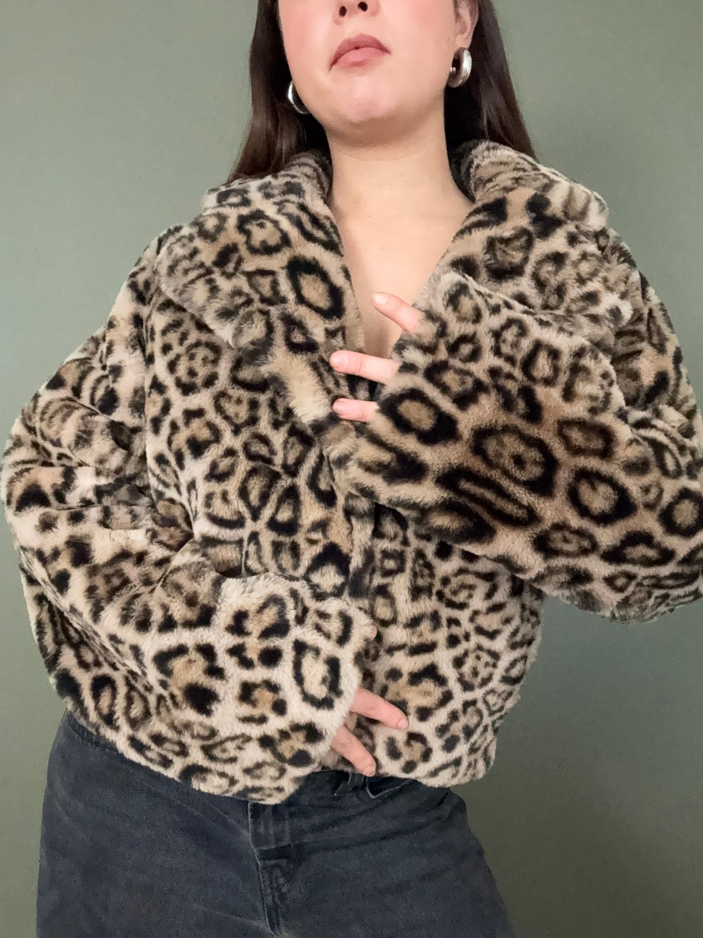 Leopard Faux Fur Jacket (S)