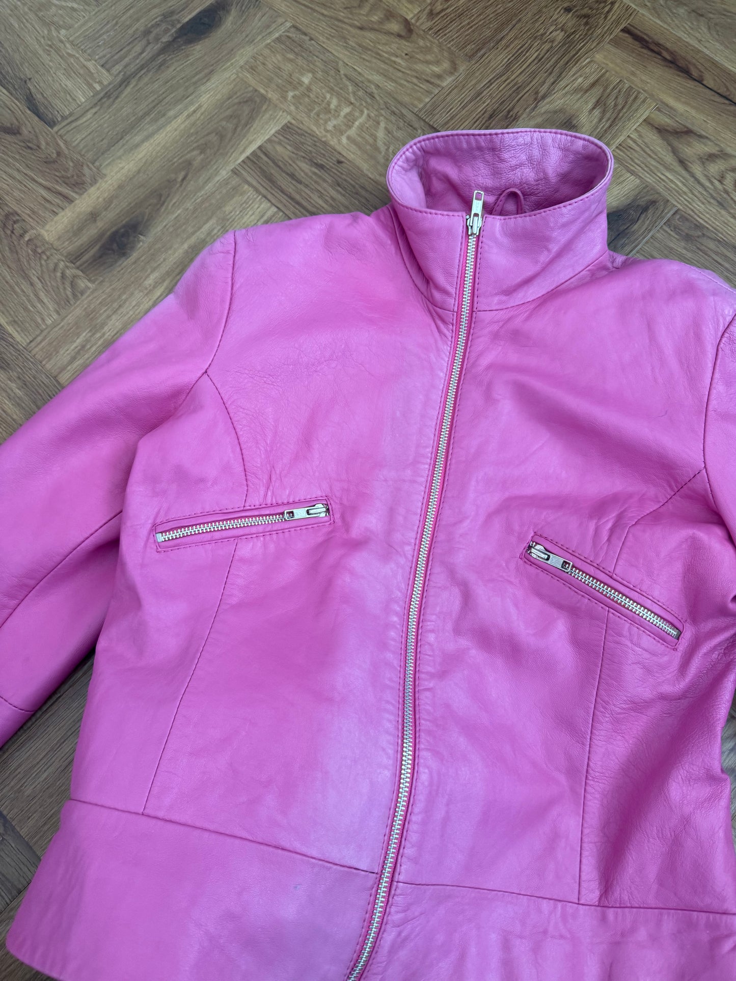 Pink Leather Jacket (M)