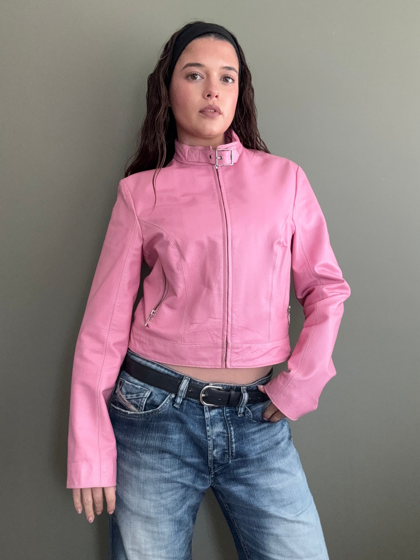 Pink Leather Jacket (S)