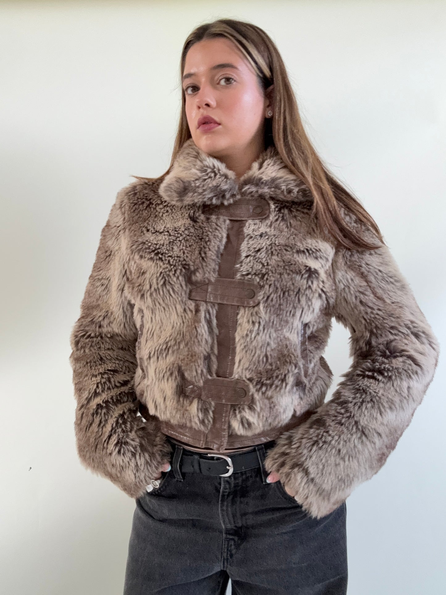 Faux Fur Bomber Jacket (UK12)