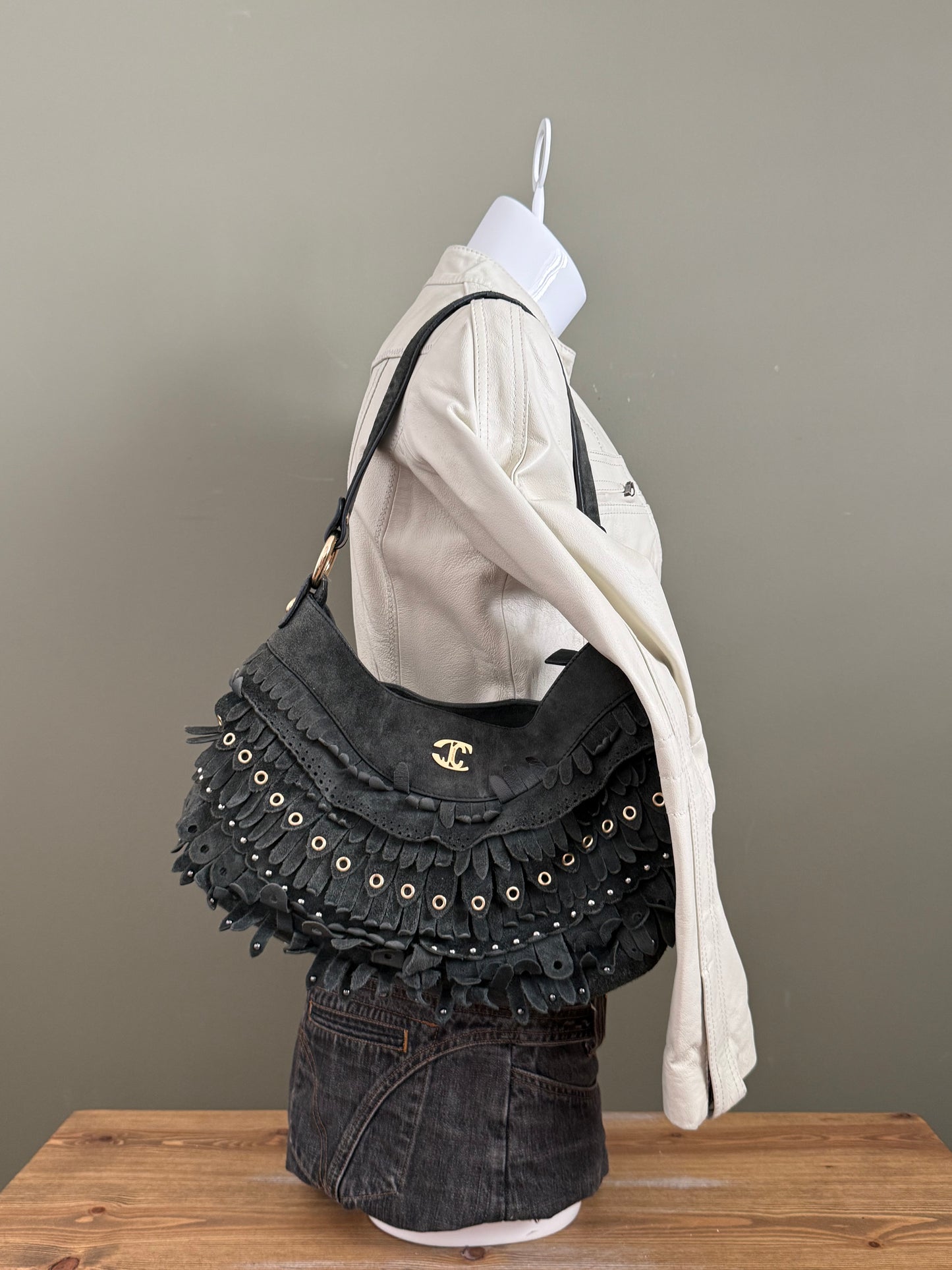 Suede Cavalli Shoulder Bag