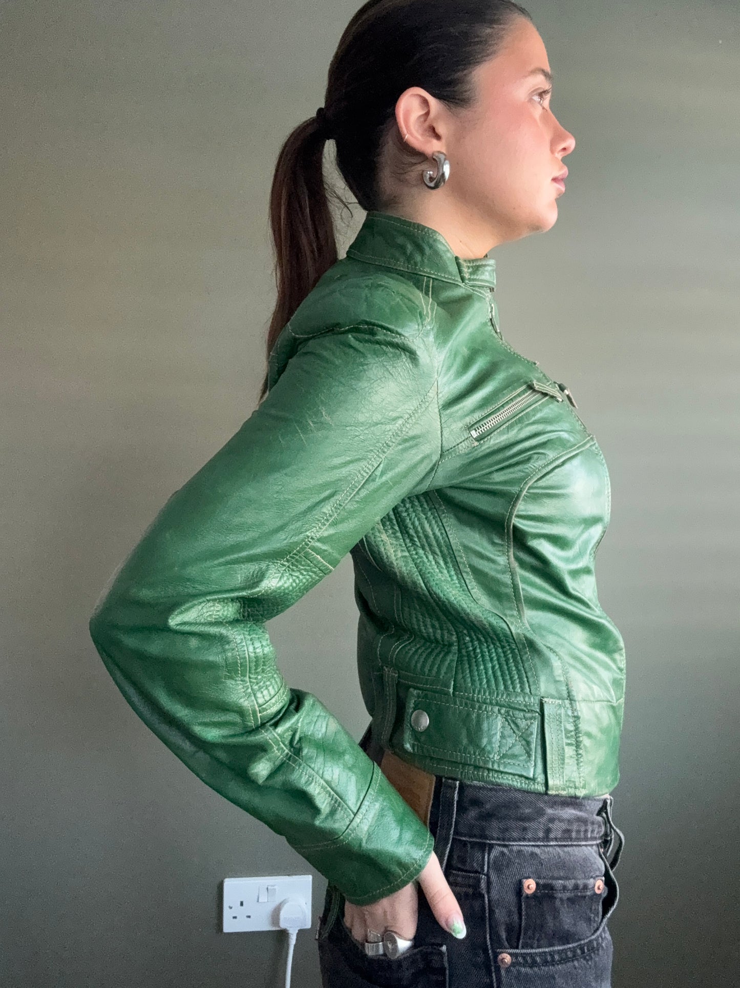 Miss Sixty Leather Biker Jacket (S)