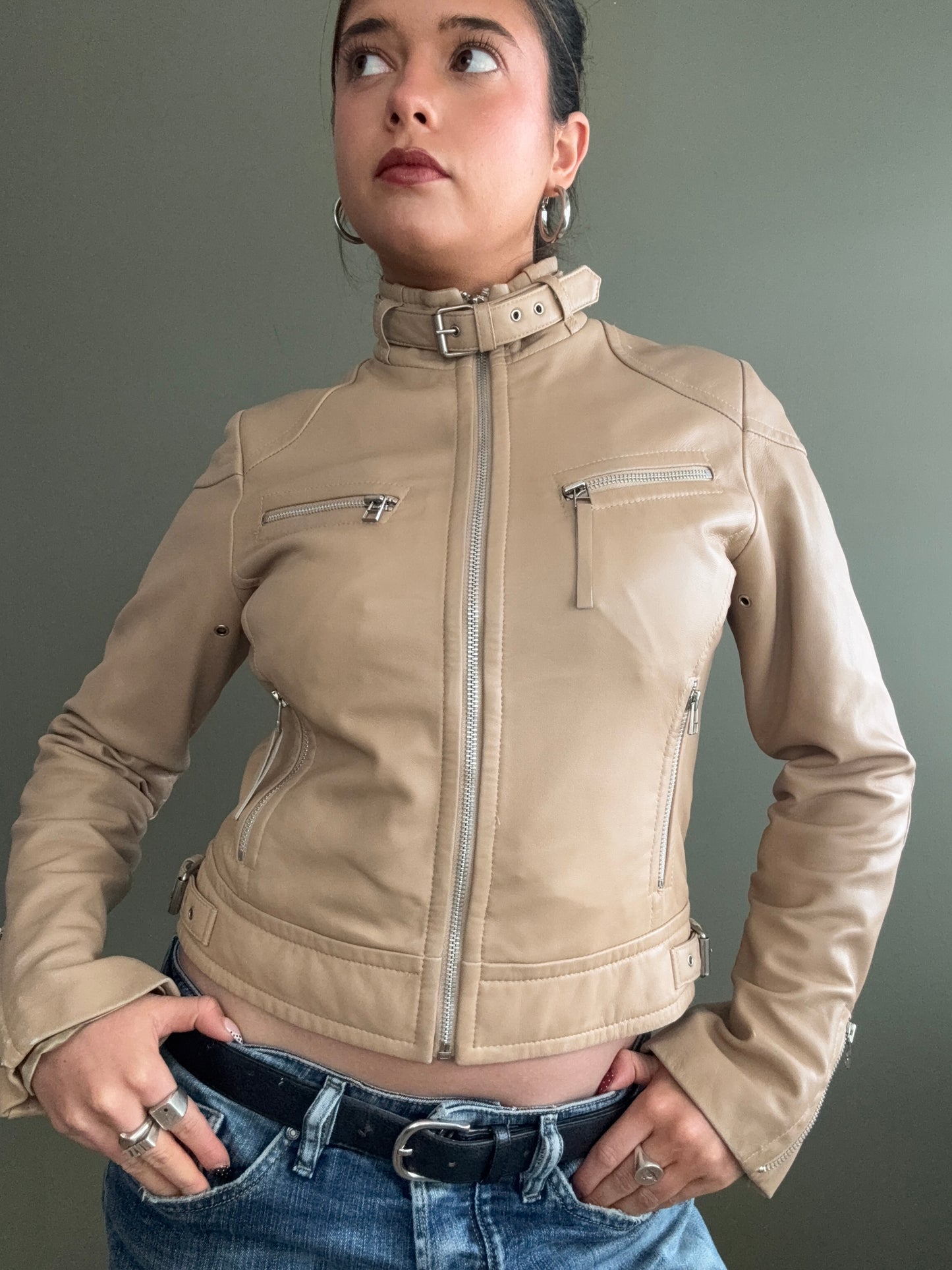 Leather Buckle Jacket (UK10)