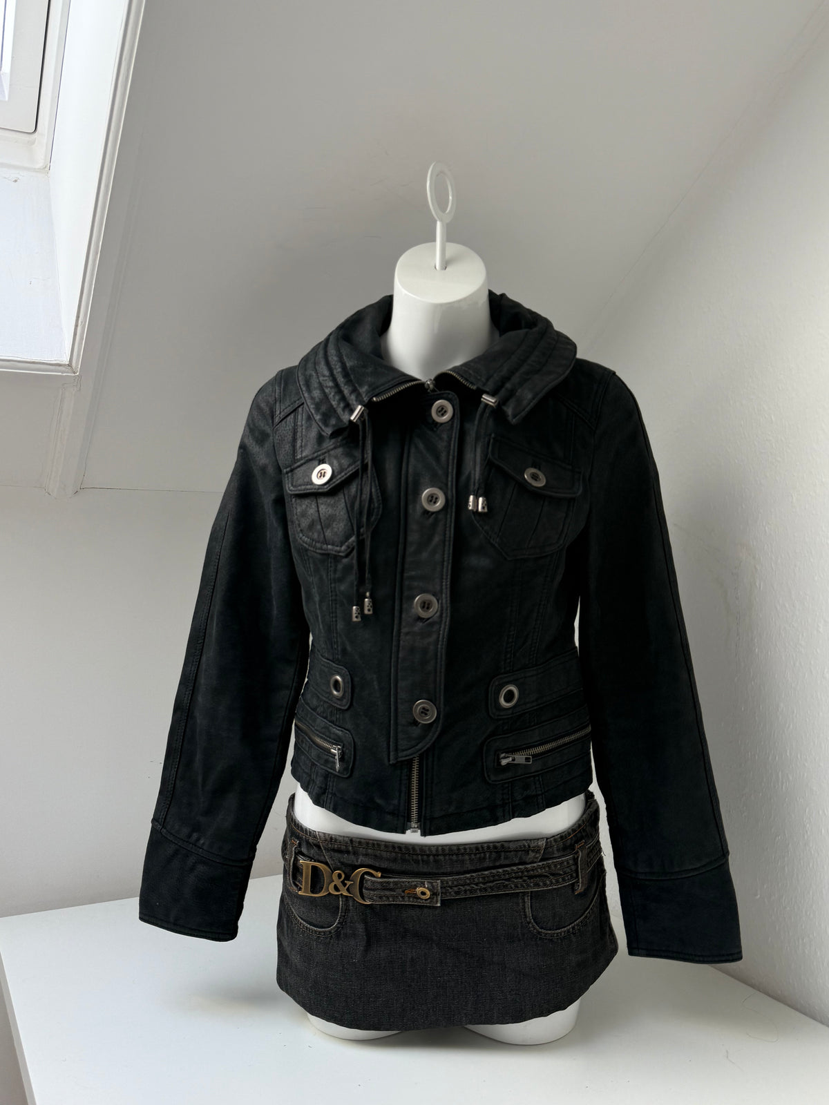 Fitted Leather Corset Jacket (L)
