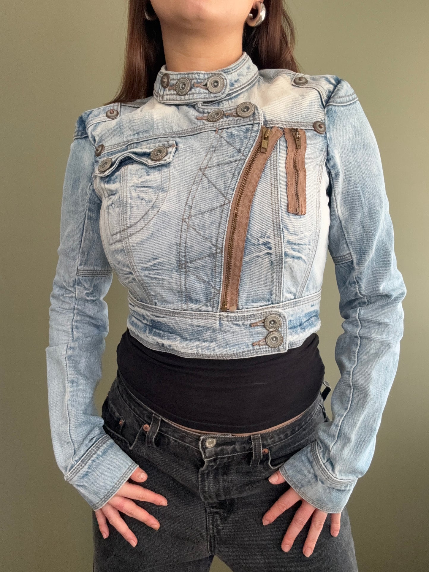 Cropped Denim Corset Jacket (UK8)