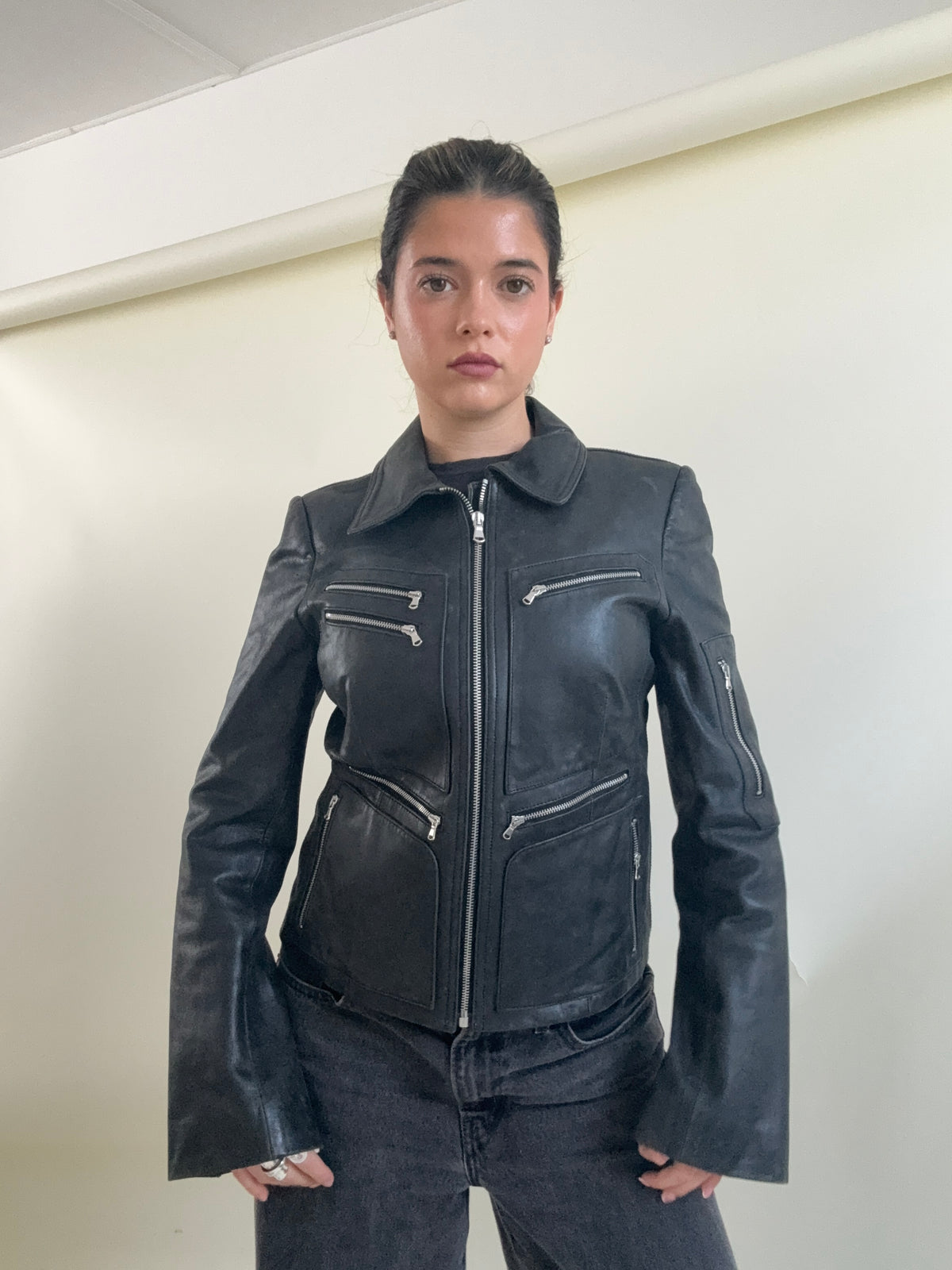 DKNY Leather Jacket (UK8)