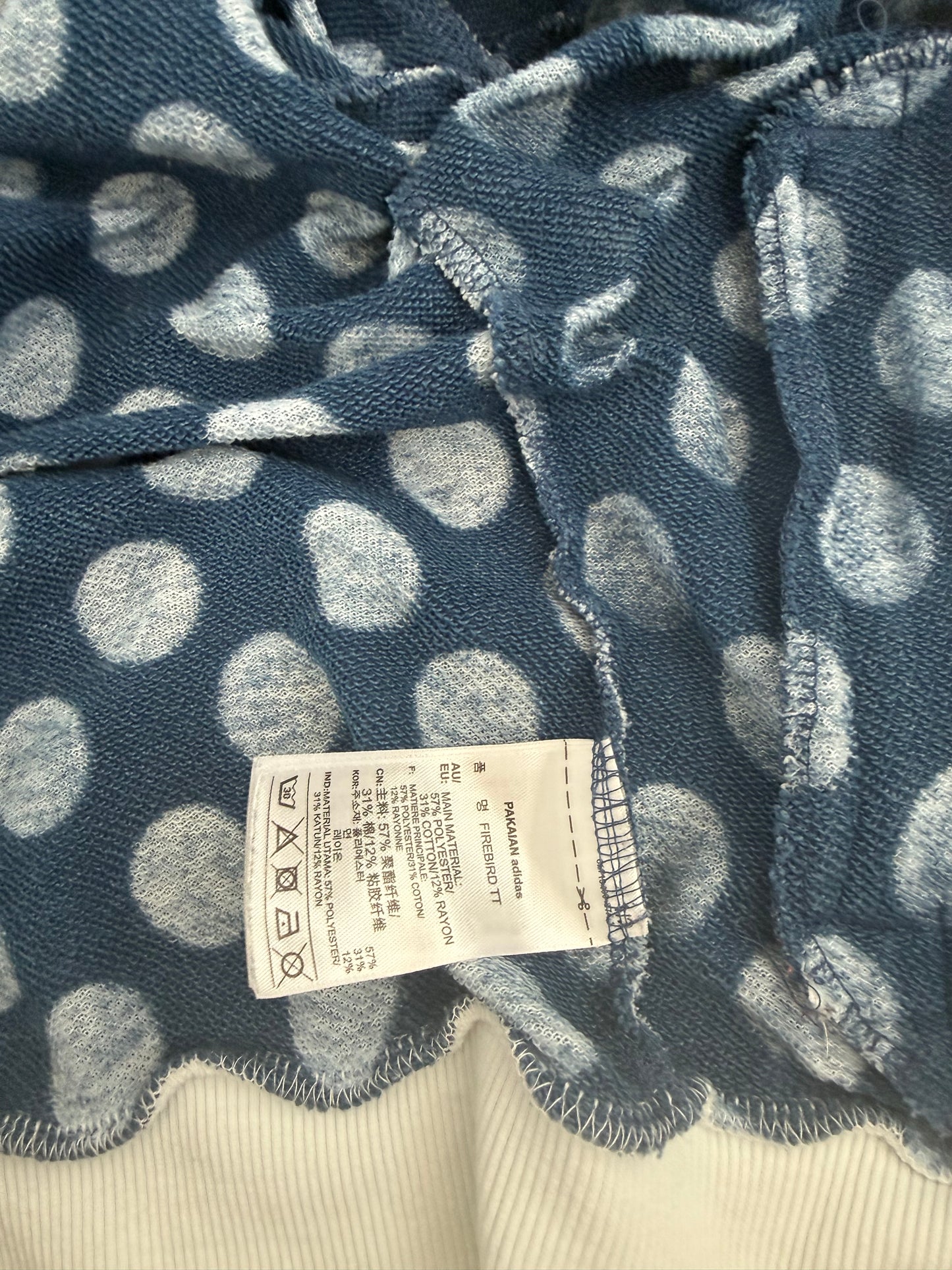 Blue Adidas Polka Dot Zip Jumper (S)