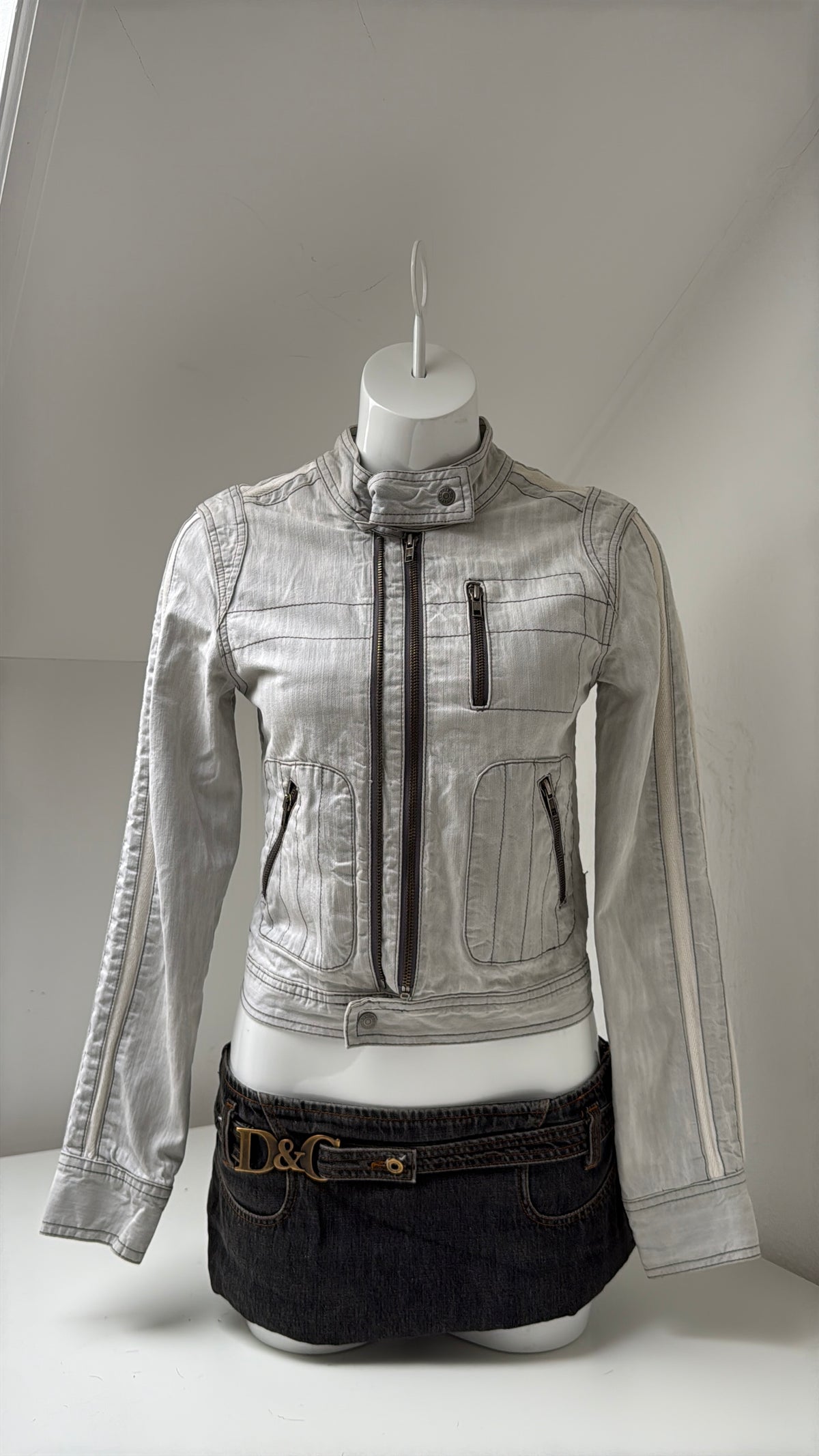 Fitted Y2K Biker Jacket (UK8)