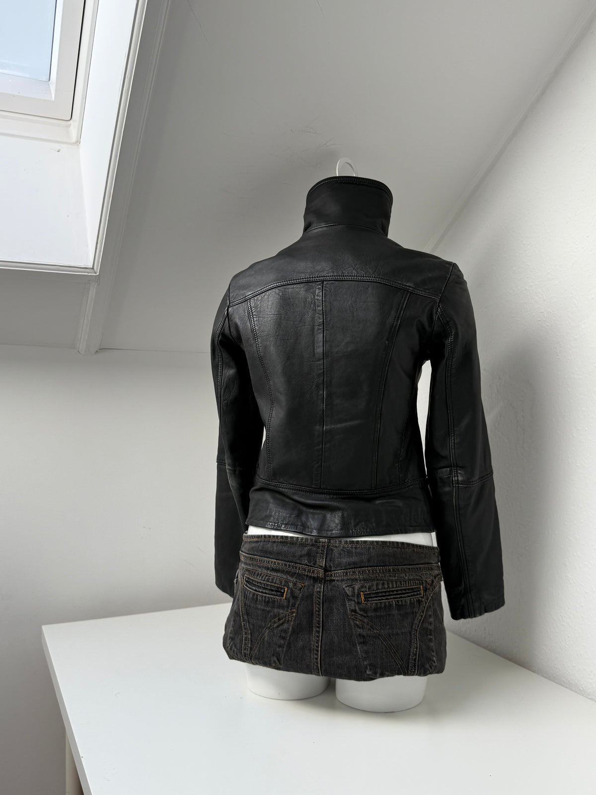 Allsaints Fitted Leather Buckle Jacket (UK8)
