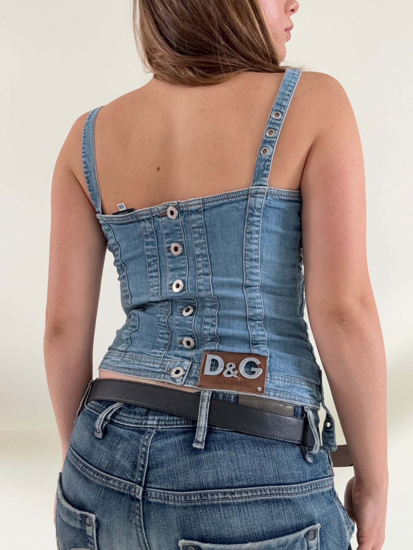 Dolce & Gabbana Denim Corset Top (XS)