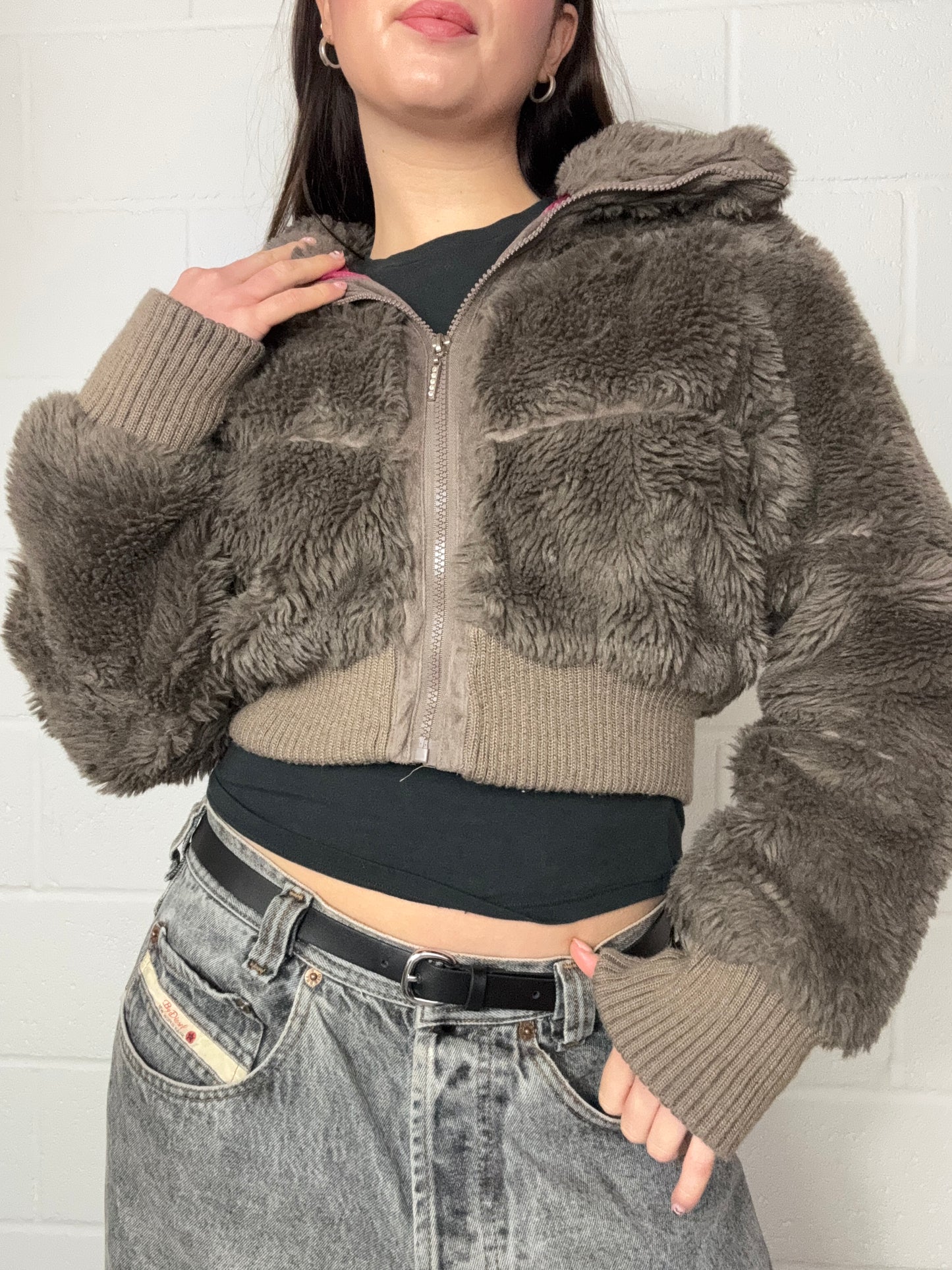 Y2K Faux Fur Jacket (XS)